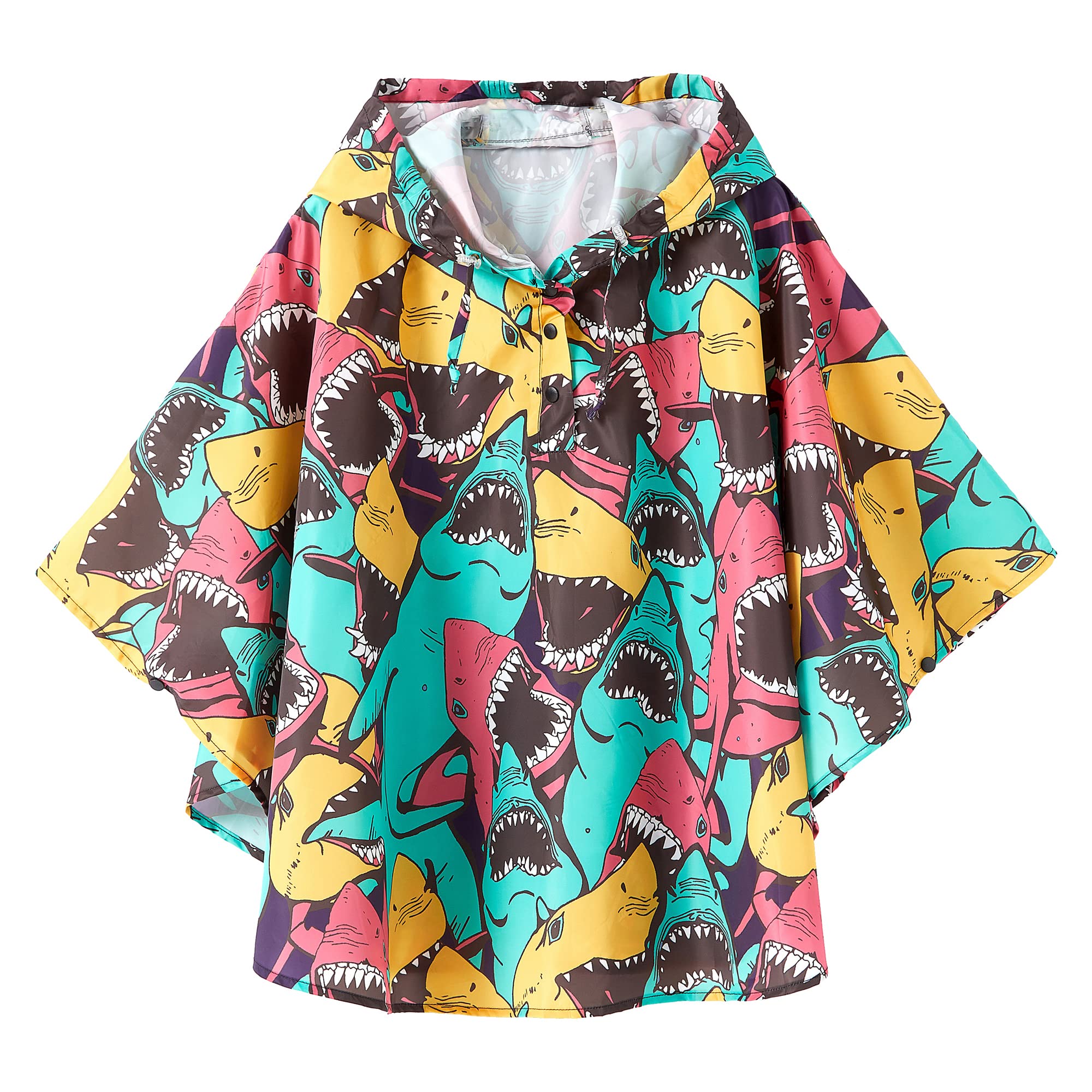 QIKADO Poncho Antipioggia Bambino, Poncho Pioggia Bambina con Cappuccio e Bottoni Portatile