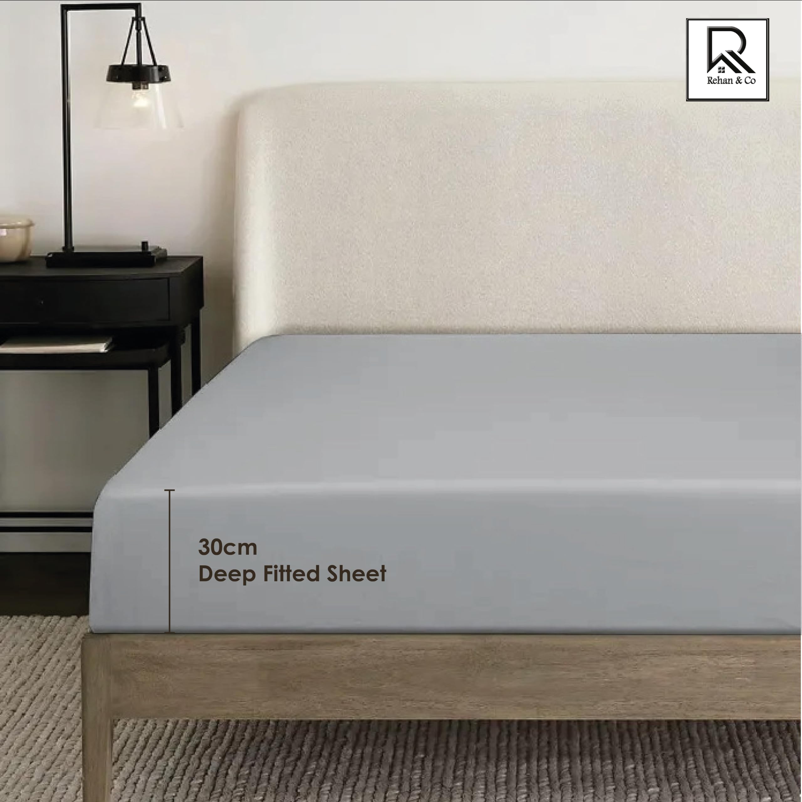 Moonlight Bedding Double Fitted Sheet - 25cm Deep Pockets Ultra Soft Brushed Microfiber Charcoal - View #5