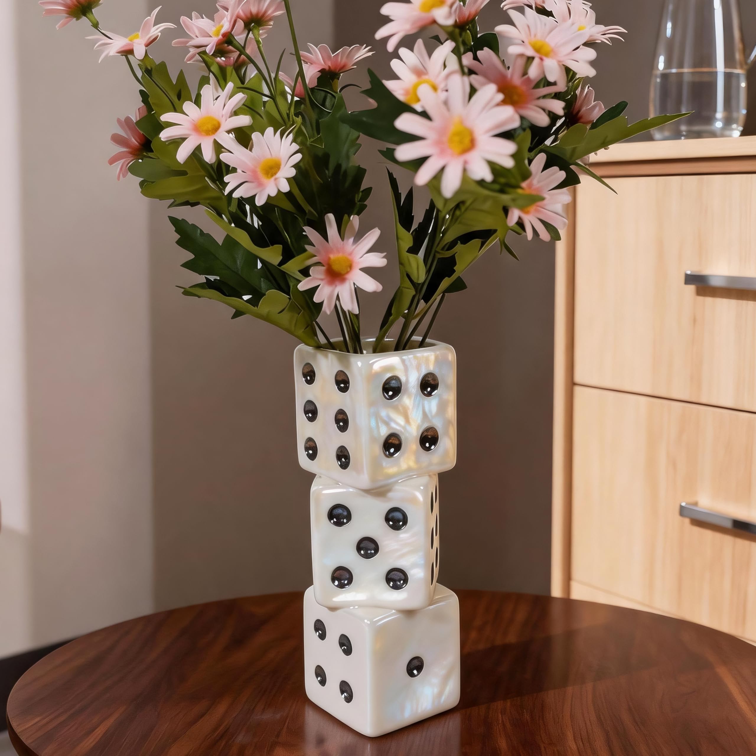 Amazon.com: MOUGIGI Ceramic Dice Vase - Unique Decor for Dried