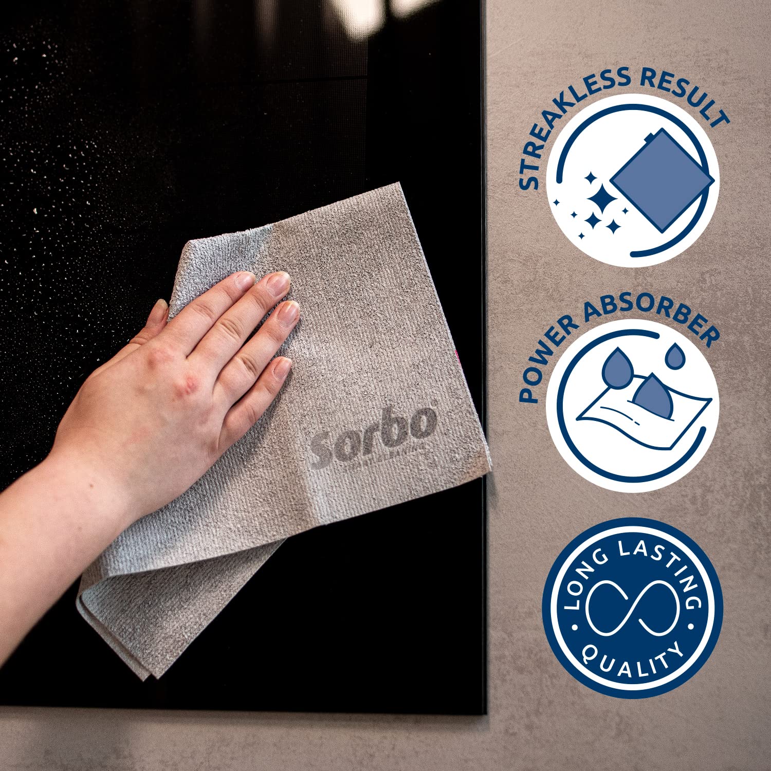 Lot De 2 Lavettes Sols Microfibre Sorbo - 50x60 Cm - Nettoyage Universel Sec/humide - Sans Traces, Lavables Et Réutilisables