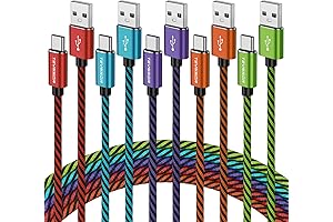 5-Pack Nylon Braided Type-C Cable 10FT