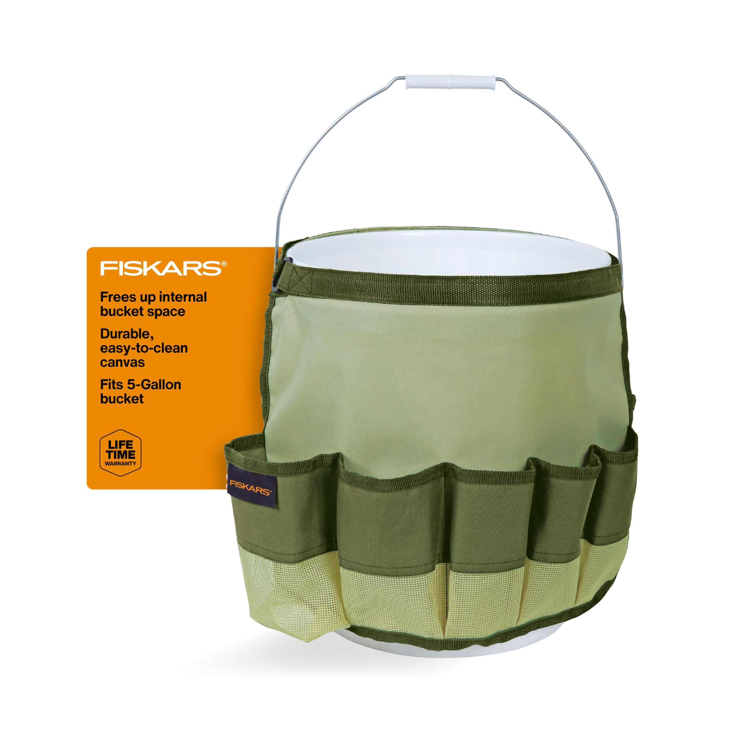 Fiskars Garden Tool Bucket Caddy 5 Gal, (Bucket and Tools Not Included)