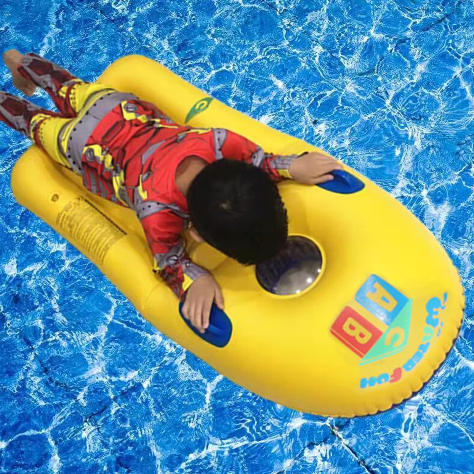 Inflatable Bodyboard Kids Boogie Board with Handles Portable Surfboard Pool Float Beach Surfing Swimming Summer Water Fun for Kids Boys Girls
