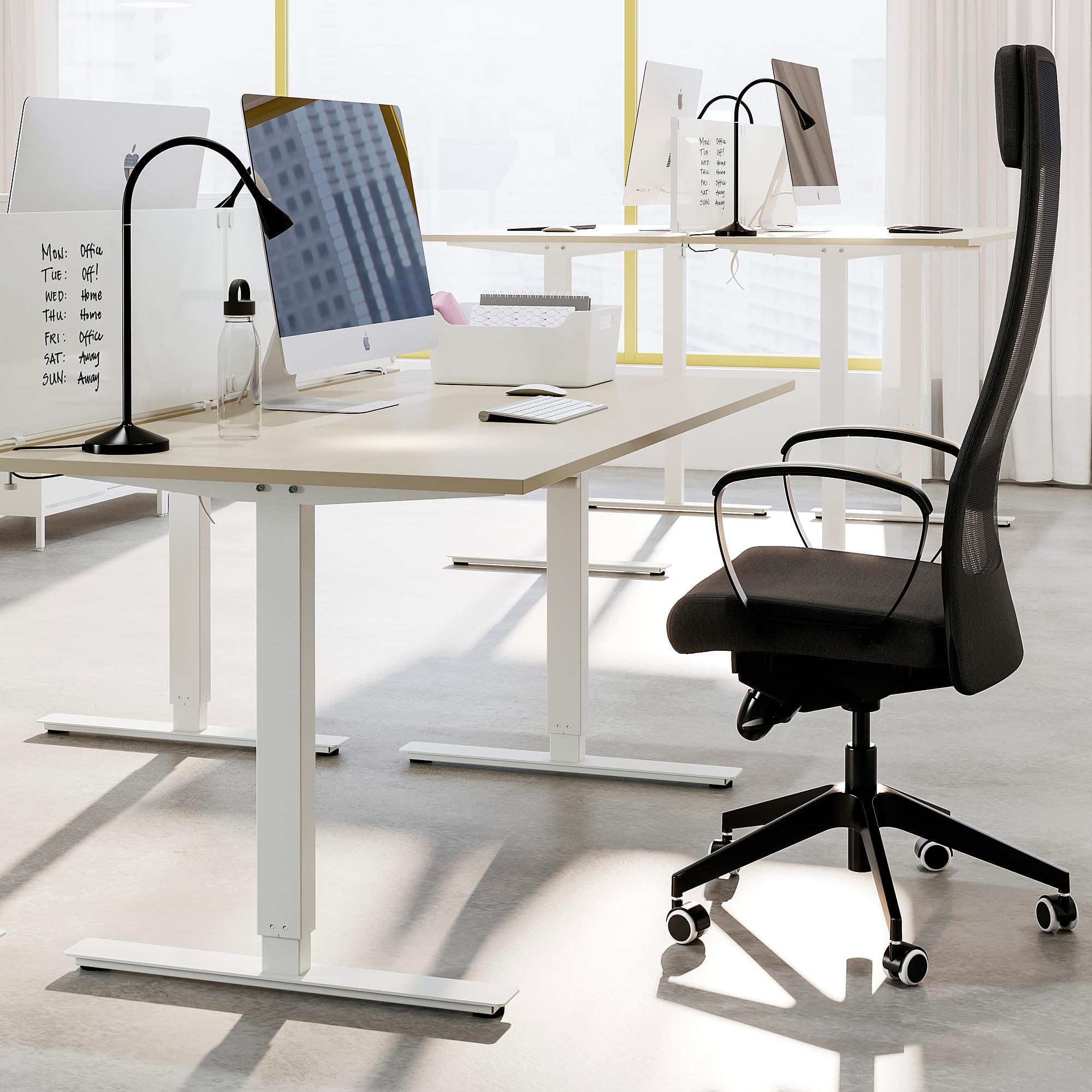 Amazon.com: IKEA TROTTEN Desk sit/Stand, 160x80 cm, Beige/White 
