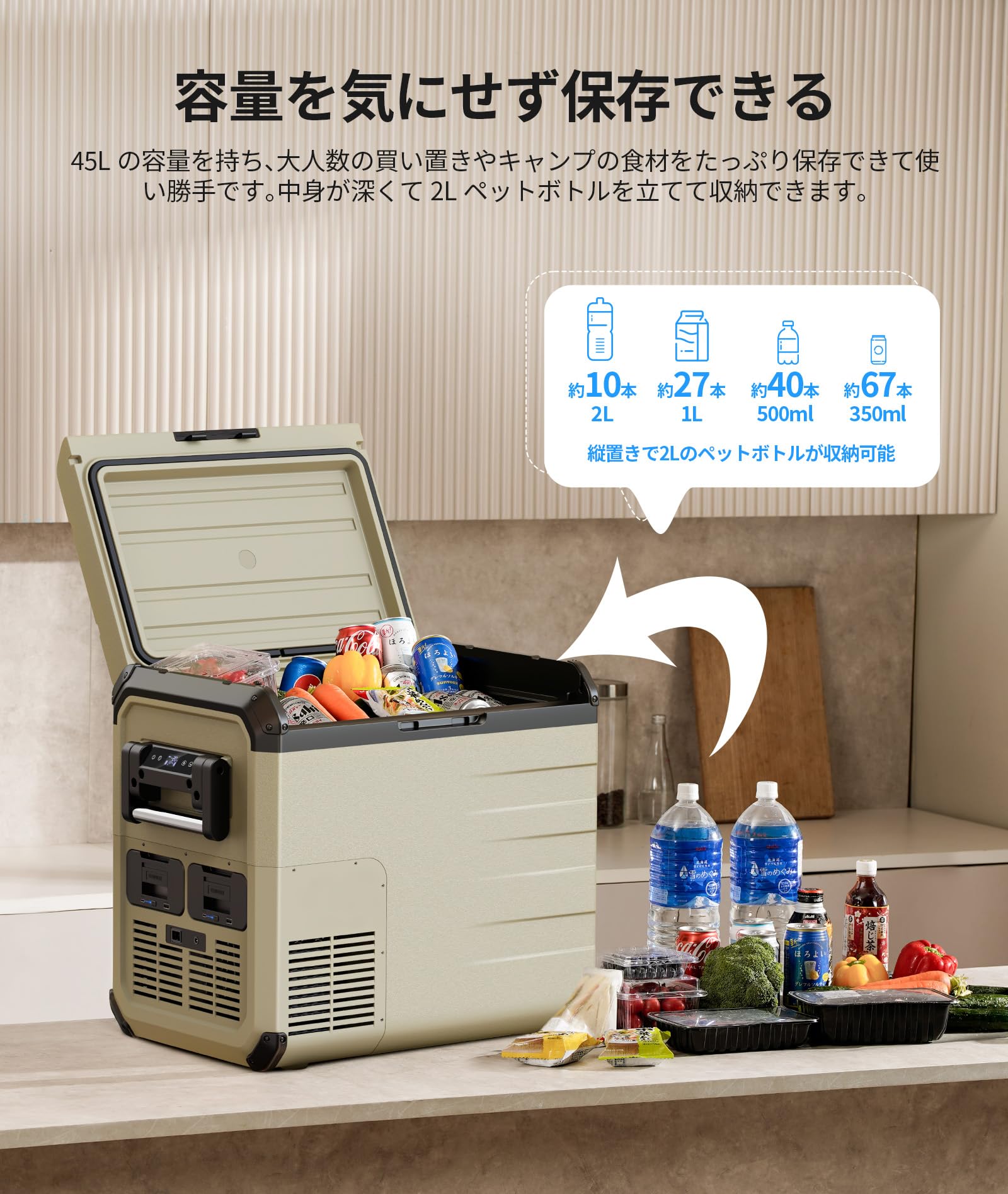 Amazon.co.jp: EENOUR 車載冷蔵庫 D45 45L -20℃～10℃ バッテリー1個  