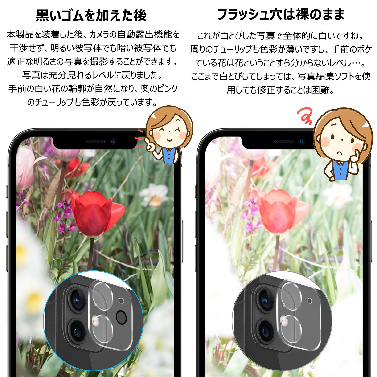 Amazon | AUNEOS iPhone 12 用 カメラフィルム 2眼レンズ保護