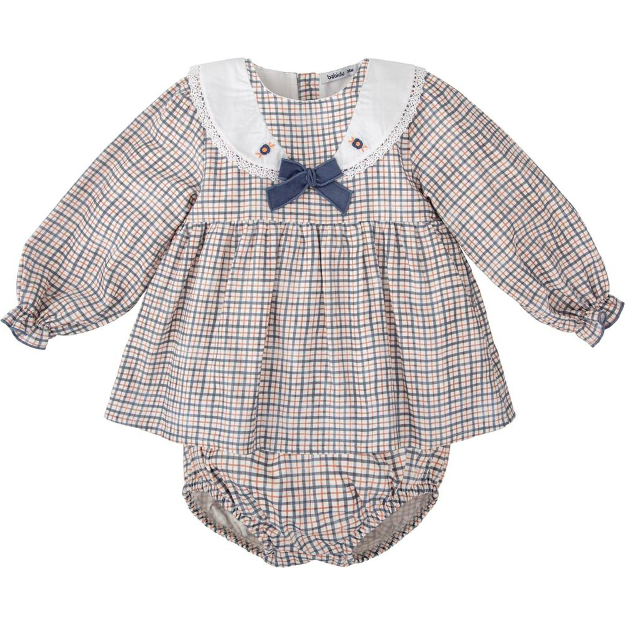BABIDU Vestido Bebé Niña con Braguita, Algodón Suave y Ligero, Ideal para Eventos, Paseos o Regalo, Ropa Elegante para Recién Nacida