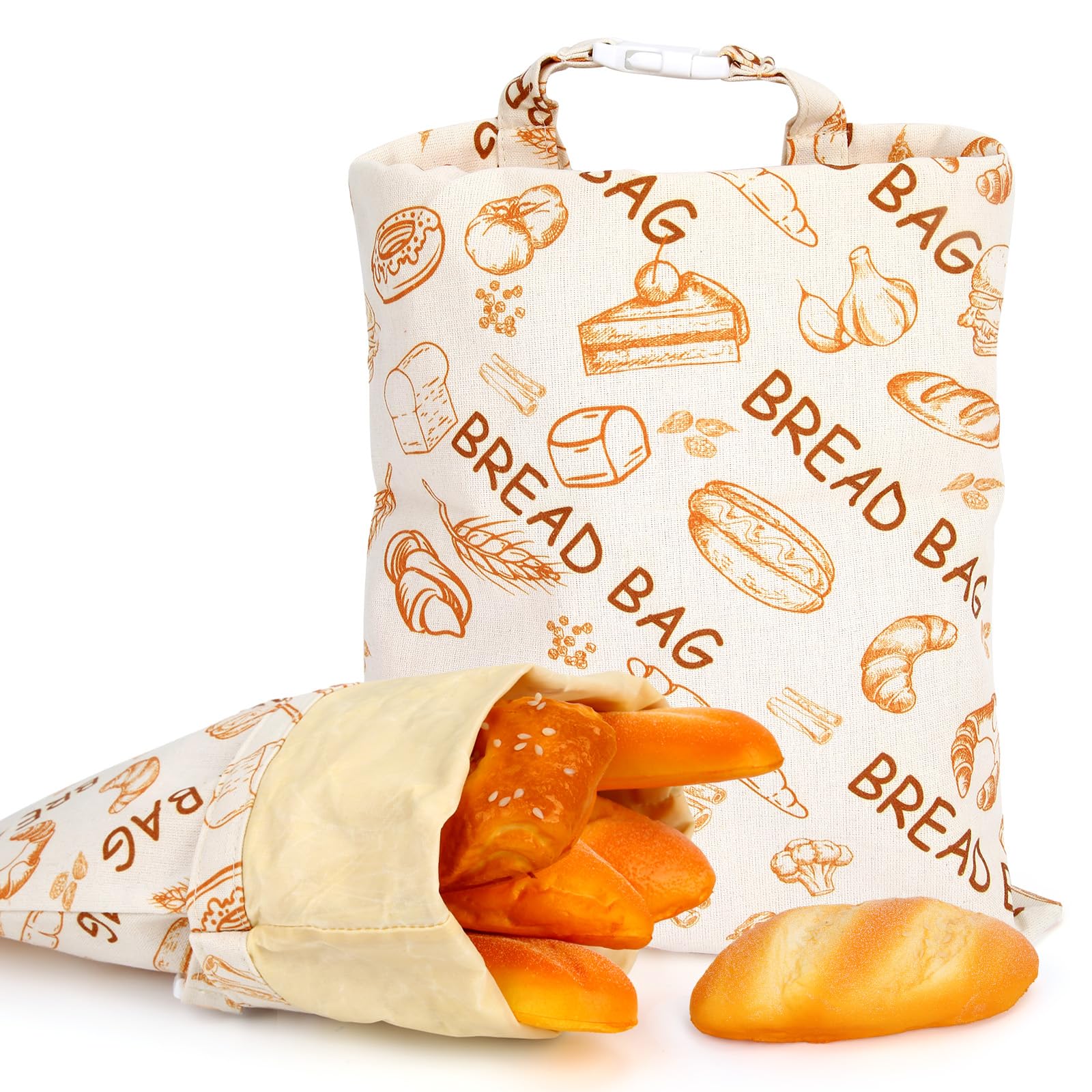 lasuroa Beeswax Bread Bag for Sourdough, 17x12in Reusable Homemade Waxed Bread Bag Cotton Food Storage Snack Bags Container Baking Supplies for Keeping Toaster Loaf Sandwich Fruits Vegetables Fresh