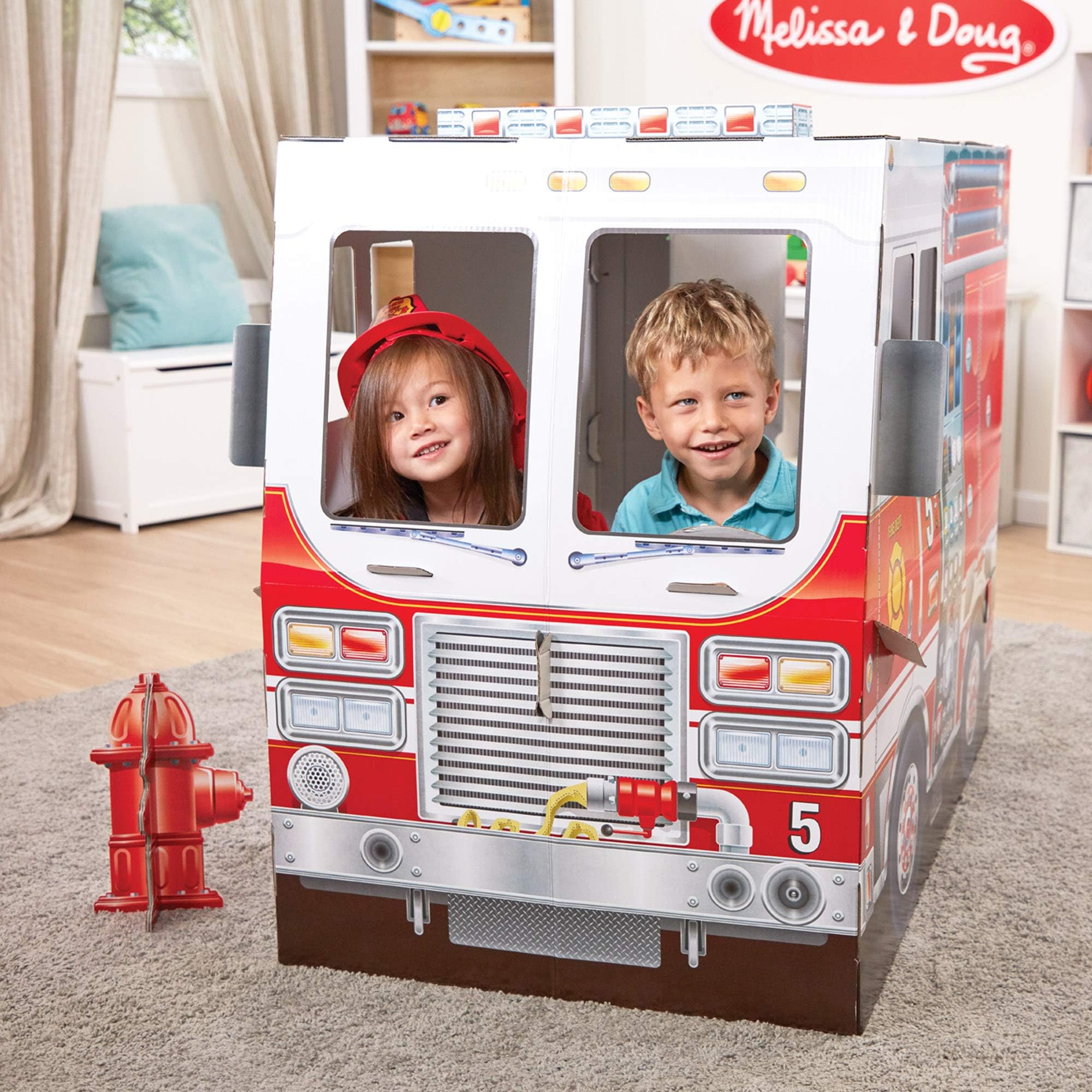 melissa and doug indoor fire truck playhouse