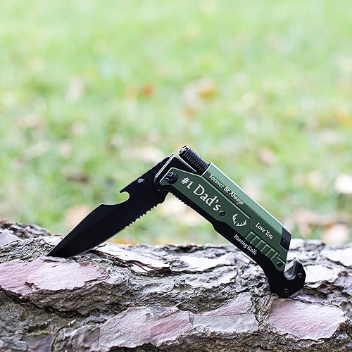 Miniatura 2 de Navaja de bolsillo grabada personalizada, regalo para hombres para el día del padre, bosque, cuchillos de bolsillo personalizados, regalos de