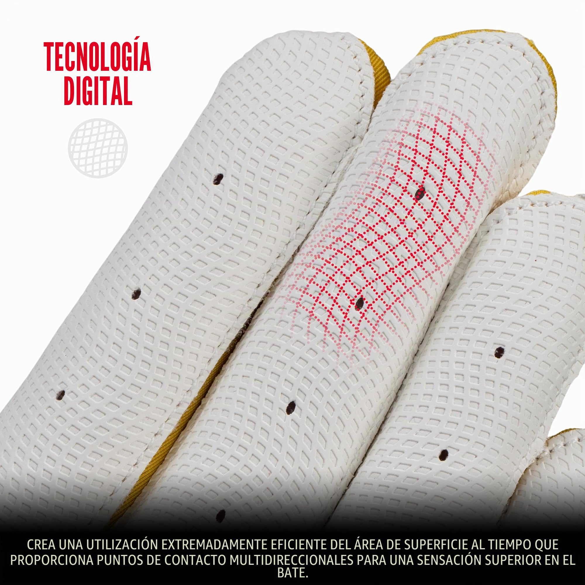Franklin Sports MLB Digitek - Guantes de bateo para jóvenes - Tecnología Tri-Curve Fit - Guantes de bateo a Medida - Talonera de Piel auténtica - Palma de Microfibra grabada - Guantes de bateo