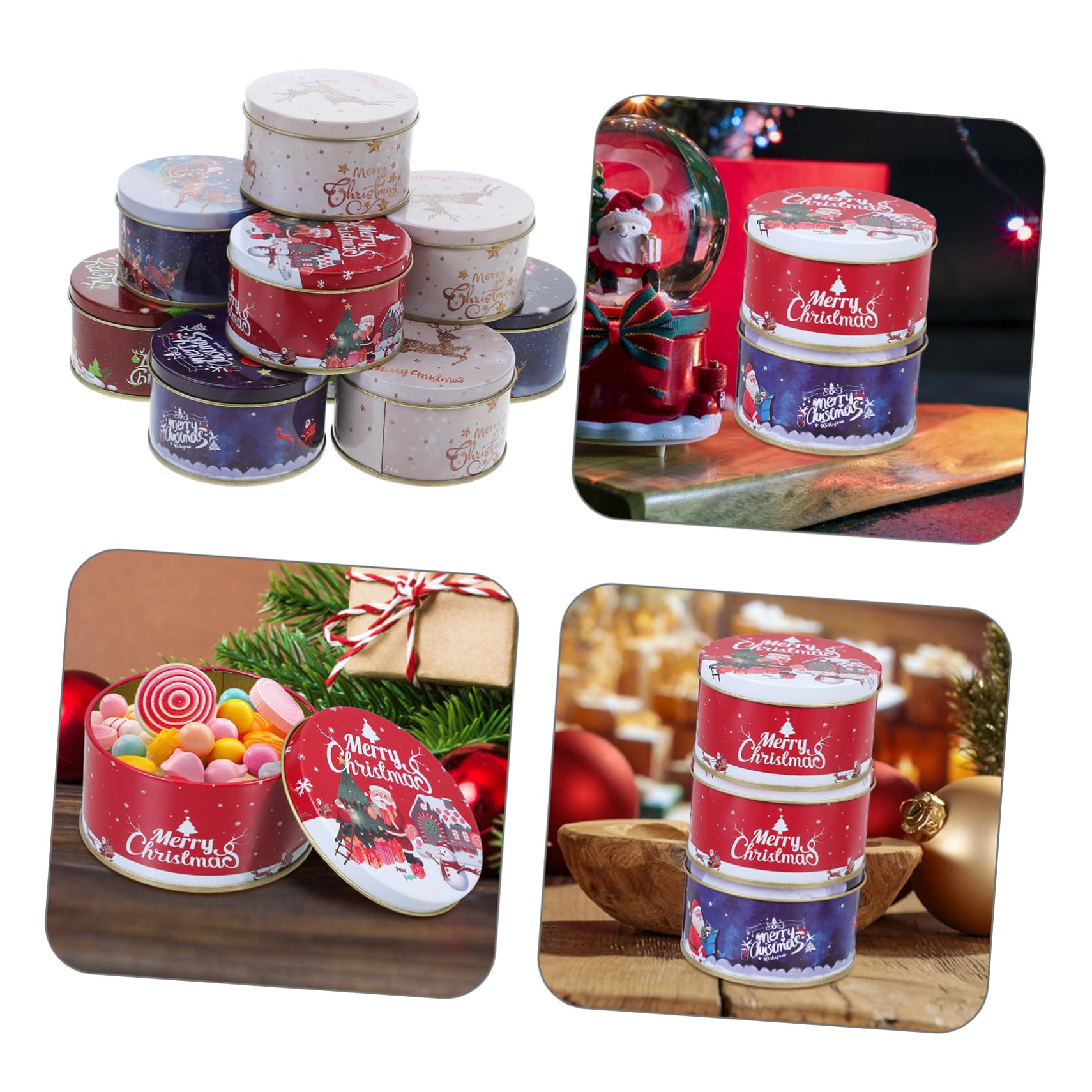 12 Pezzi Natalizie Miniature in Resistenti per Caramelle Biscotti e Cioccolato Decorazioni Natalizie Colorate per Festa e Casa