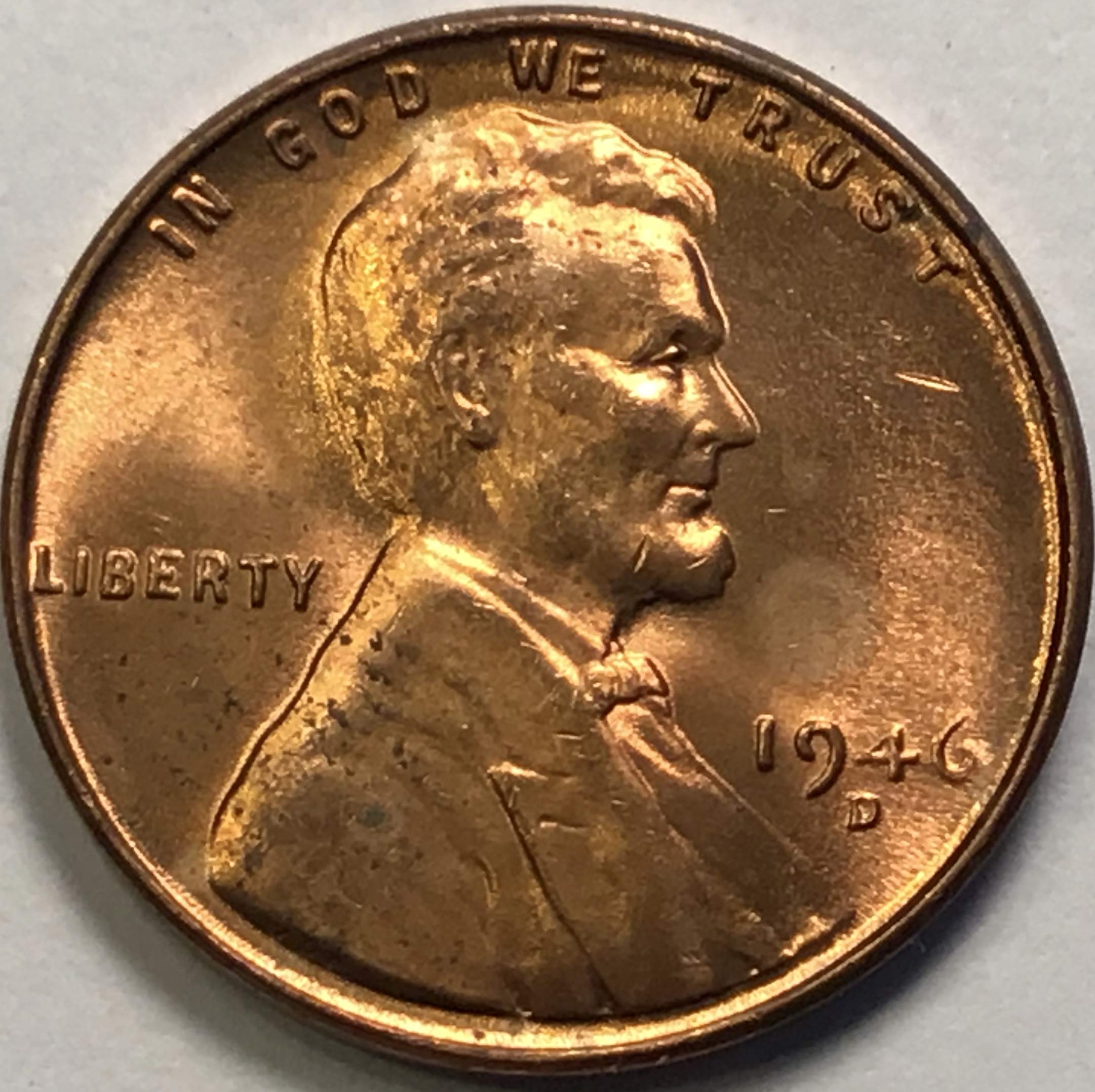 1946 D Lincoln Wheat Cent Red BU MS Penny Seller Mint State