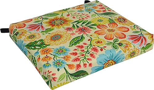 Blazing Needles Cojín para silla de exterior, 20" x 19", Manzanilla Gregoire