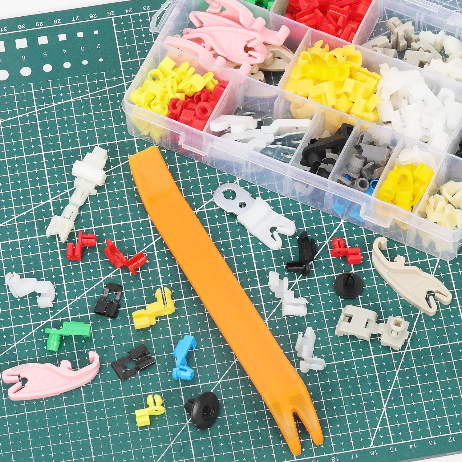 165Pcs Car Door Lock Rod Clips Assortment Kit Left and Right Lock Rod Retainer Clips Latch Locking Push Clip Door Lock Pawl Lever Retainer Tailgate Handle Clip for Most Cars