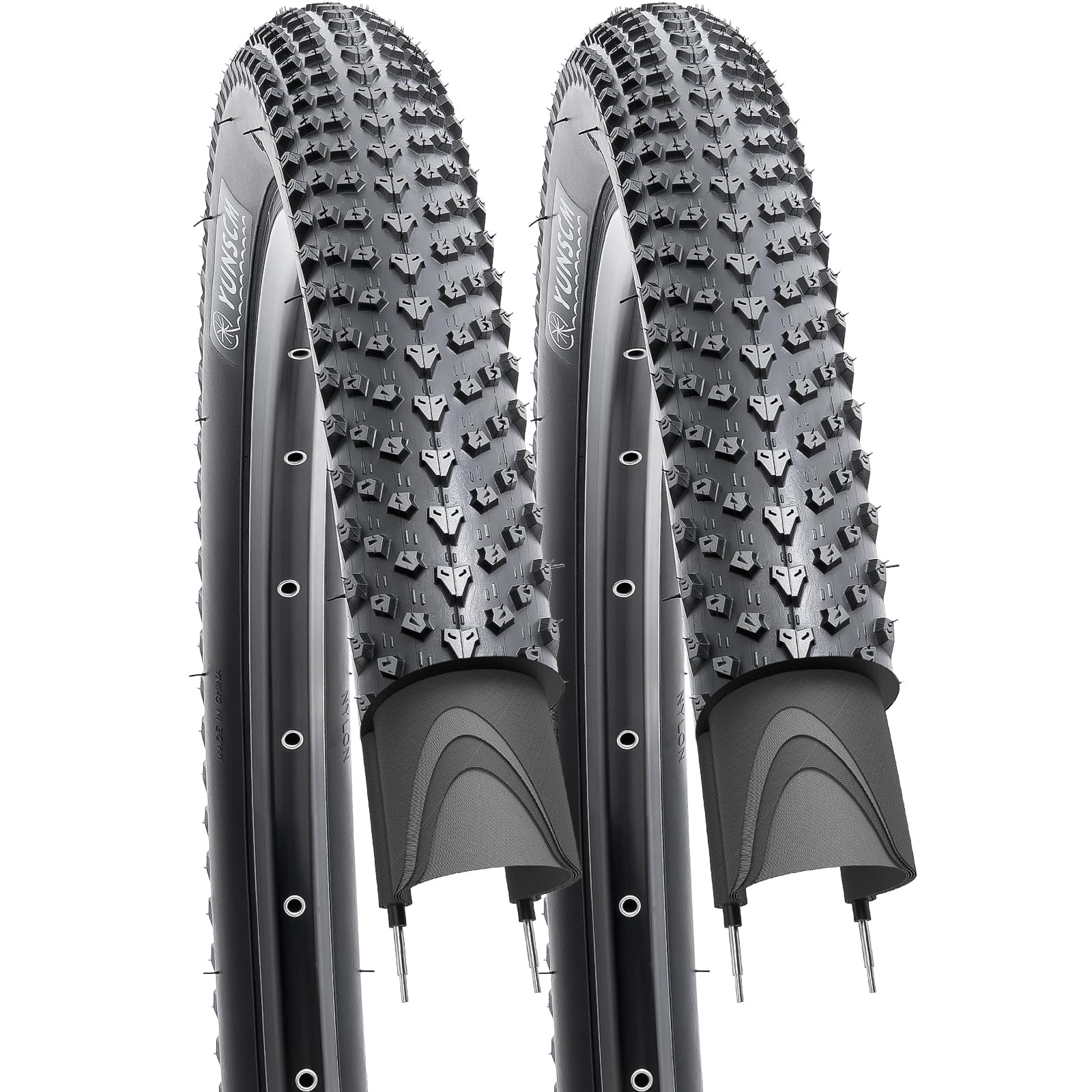 YUNSCM 27.5 Lightweight Bicicleta Cubierta 27.5x2.60 (ETRTO 68-584) - 60TPI Nylon, Puncture-Resistant, Compatible with Montaña Bicicleta Cubierta 27.5x2.50/2.60-2 PCS (Y-1164)