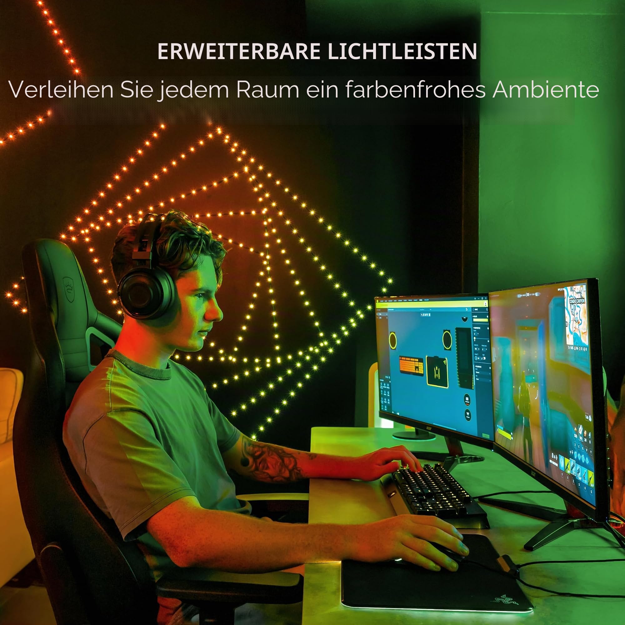Twinkly Dots - App-gesteuerte flexible LED-Lichterkette mit 400 RGB-LEDs (16 Millionen Farben) 20 m Transparenter Draht Innen- und Außenbereich Smart Home Beleuchtung Dekoration, TWD400STP-T
