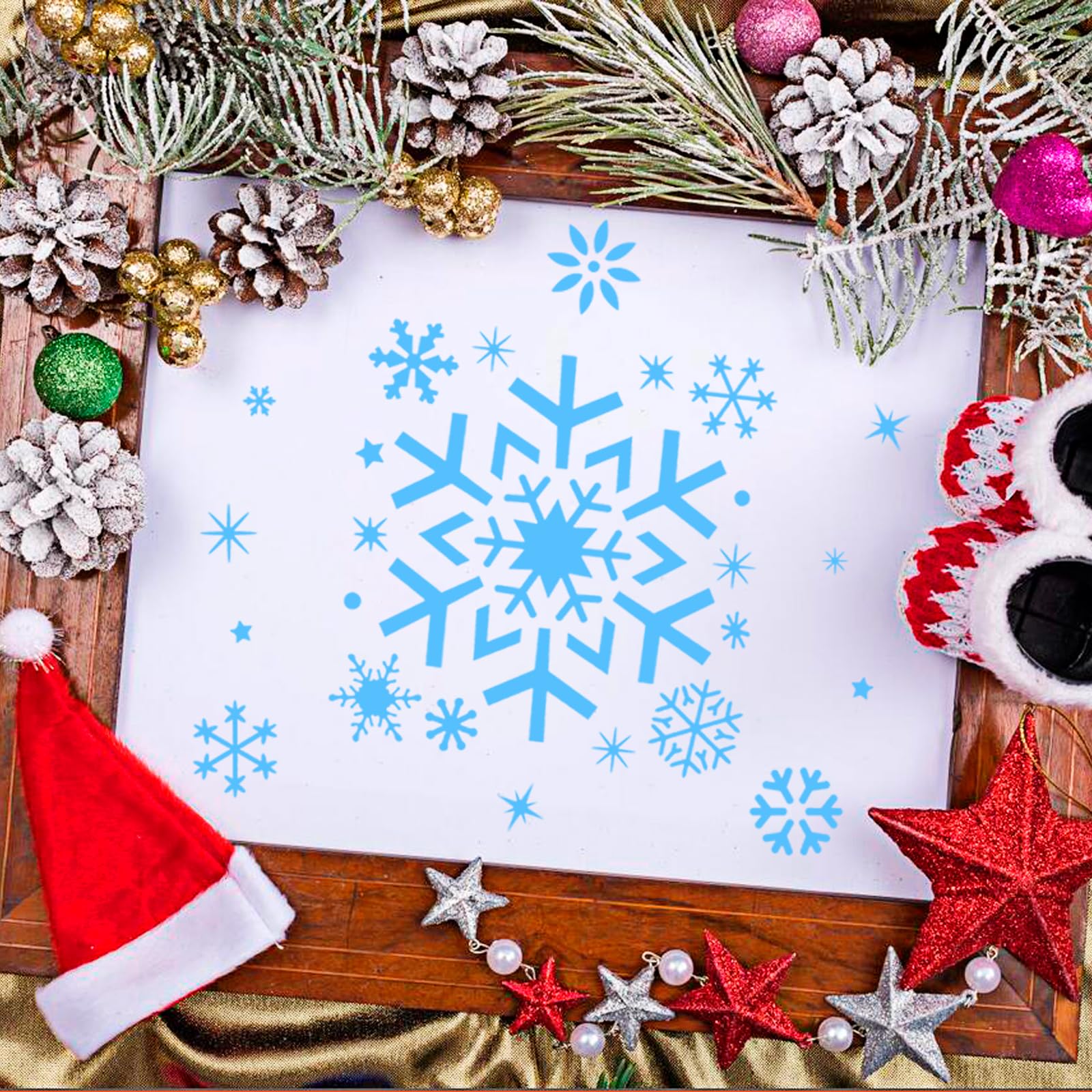 Sjablonen voor Kerstmis, 8 stuks tekensjablonen, schildersjablonen van kunststof, stencilsjablonen, herbruikbaar, voor scrapbooking, fotoalbum, doe -het-zelf cadeaubonnen, kerstcadeaus voor kinderen