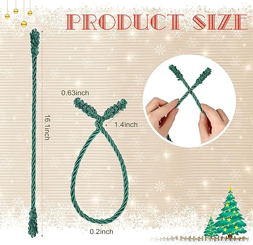 Miniatura 2 de Lazos decorativos de Navidad, reutilizables, para guirnaldas, decoración de fiestas en el hogar, 16.1 pulgadas (30 piezas)