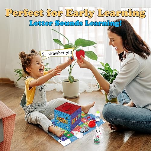 Miniatura 3 de Hoarosall 26 piezas de juguetes de aprendizaje del alfabeto, caja misteriosa del alfabeto, clasificando letras a juego, juguetes de aprendizaje