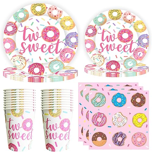 hanviync Dos dulces suministros de fiesta de cumpleaños,Dulces dos decoraciones de cumpleaños,Dos dulces decoraciones de cumpleaños niña,Fiesta de