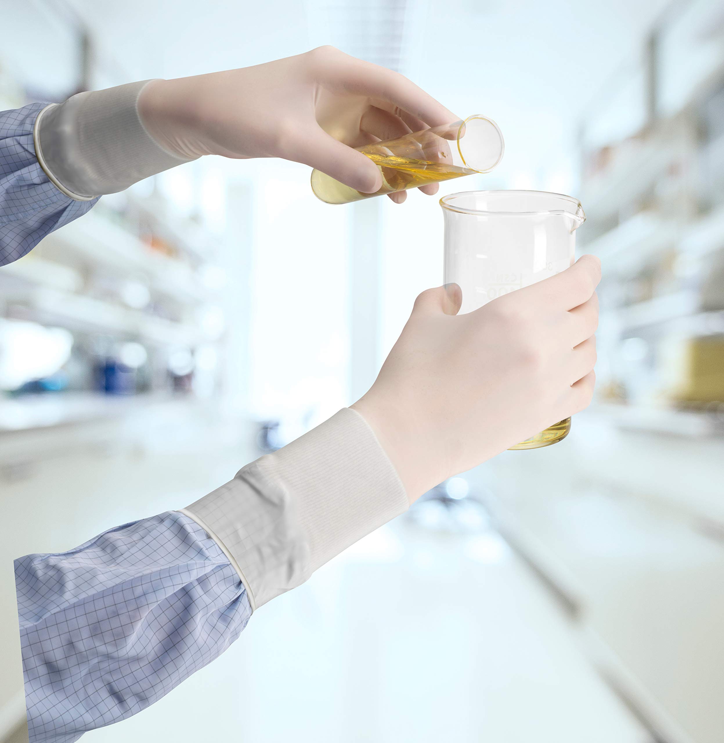 Ansell 73-500/9 rękawice neoprenowe, chemikalia i ochrona przed cieczami, rozmiar 9, beżowe (200 par na kartonie)
