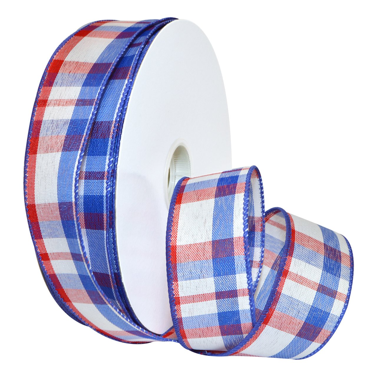 Couleur chic plaid français ruban Morex Ribbon 7380.40/50-914 tricolore polyester fil de fer