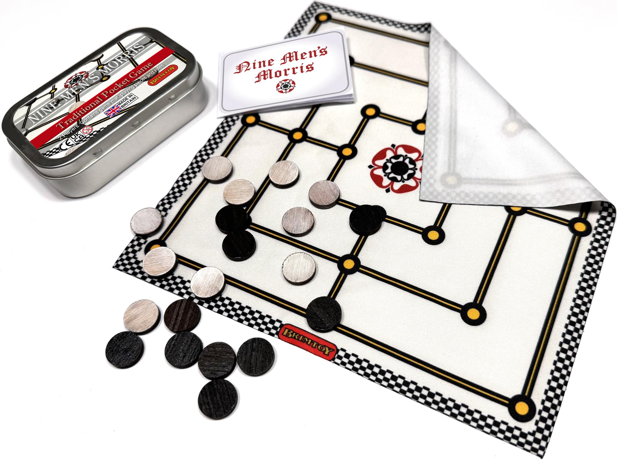 Pocket/Travel Nine Men's Morris Game - supplied with playing mat, playing pieces and instructions.