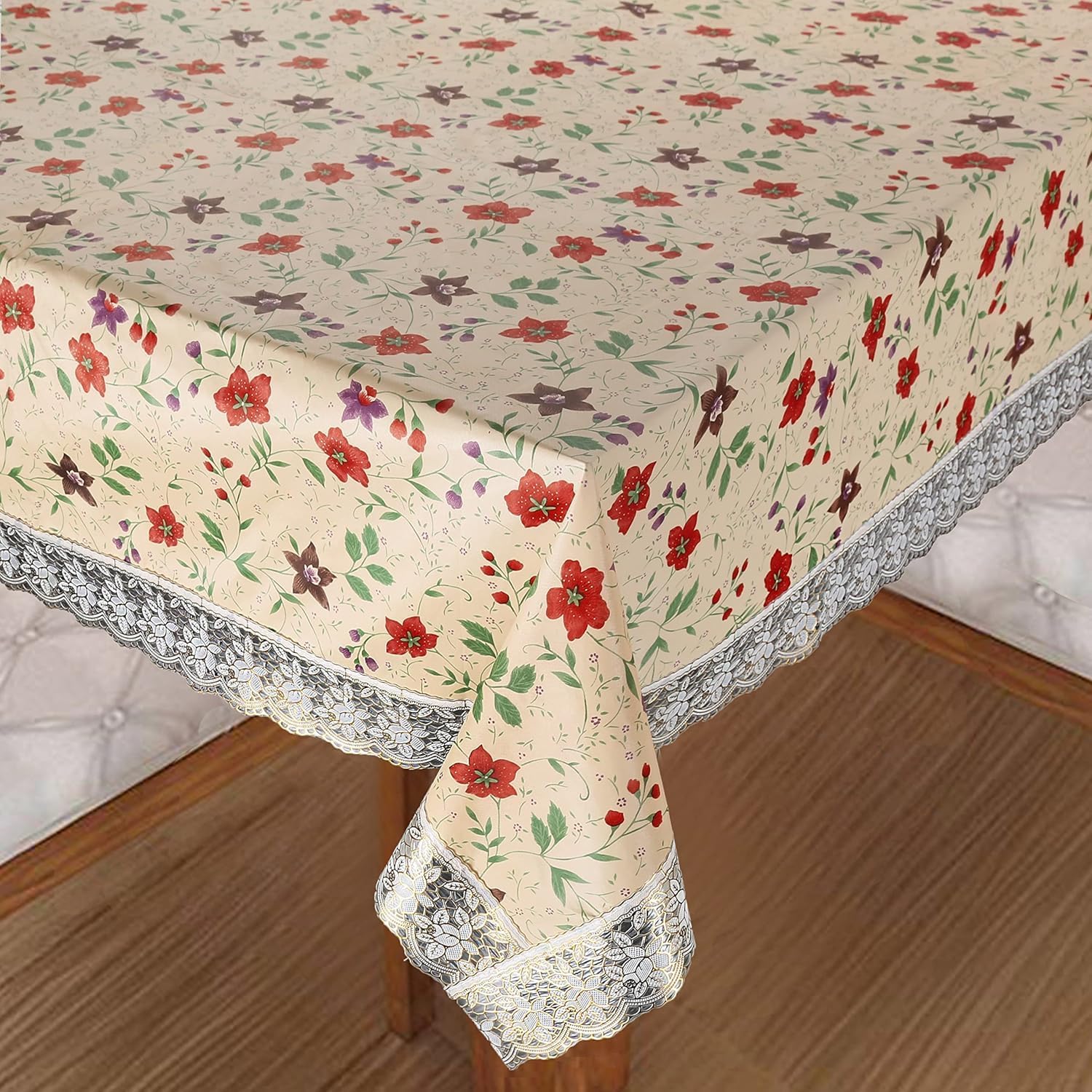 Homerz Premium Dining Table Cover for 6 to 8 Seater, 60 x 90 inch Size, Waterproof and Dustproof (Wallpaper Old, 40x60 inch- Center Table)-image-6