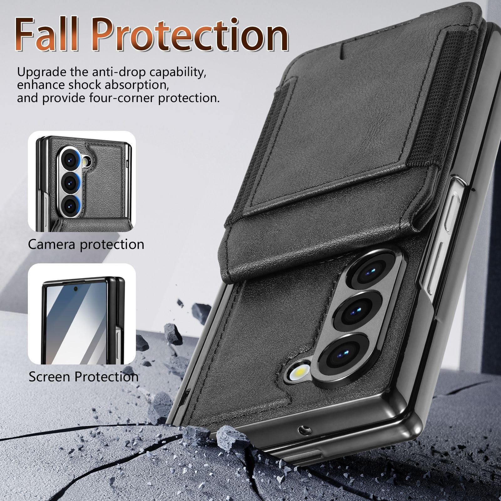 Funda Cuero para Samsung Galaxy Z Fold 8 Ultra, Cartera Magnética