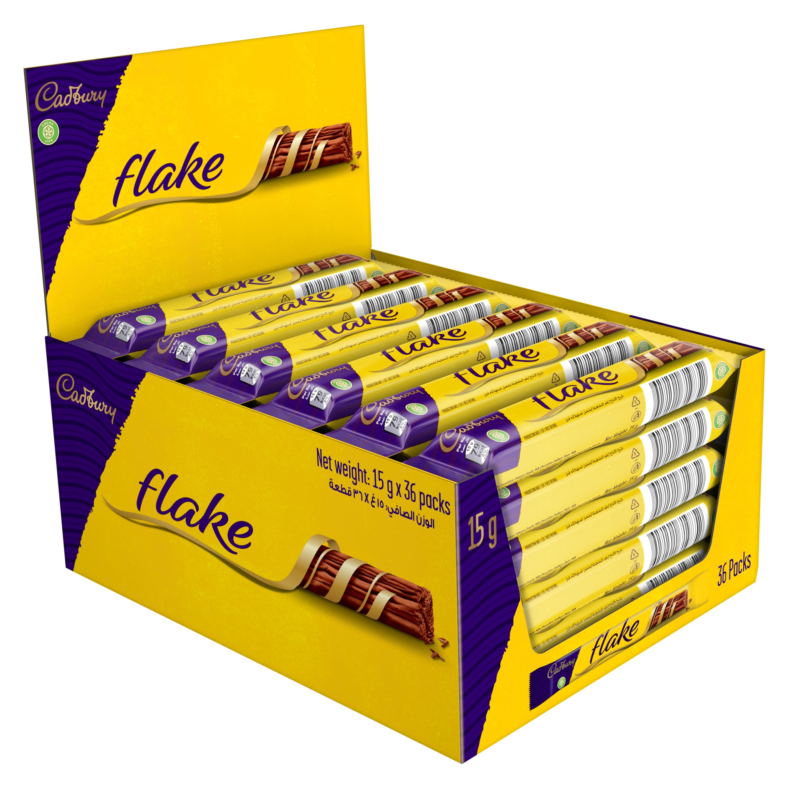 Cadbury Flake Original Chocolate Bar, 36 x 15 g