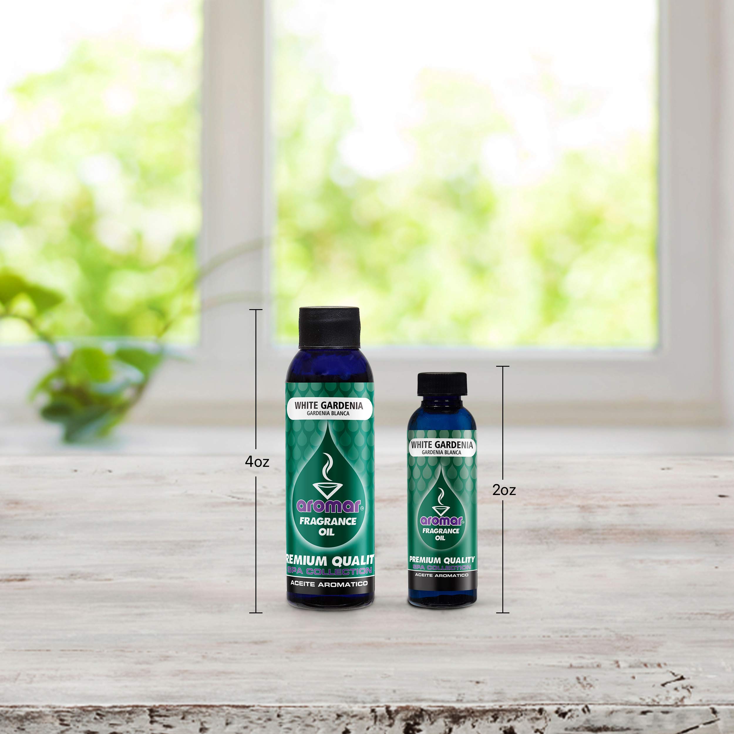 AROMAR Premium Fragrance Oil, Pack of 3 White Gardenia 2oz. Bottles. Long Lasting Aromatic Scent, Fresh and Revitalizing Aromatherapy for Living Room, Bedroom, and Kitchen