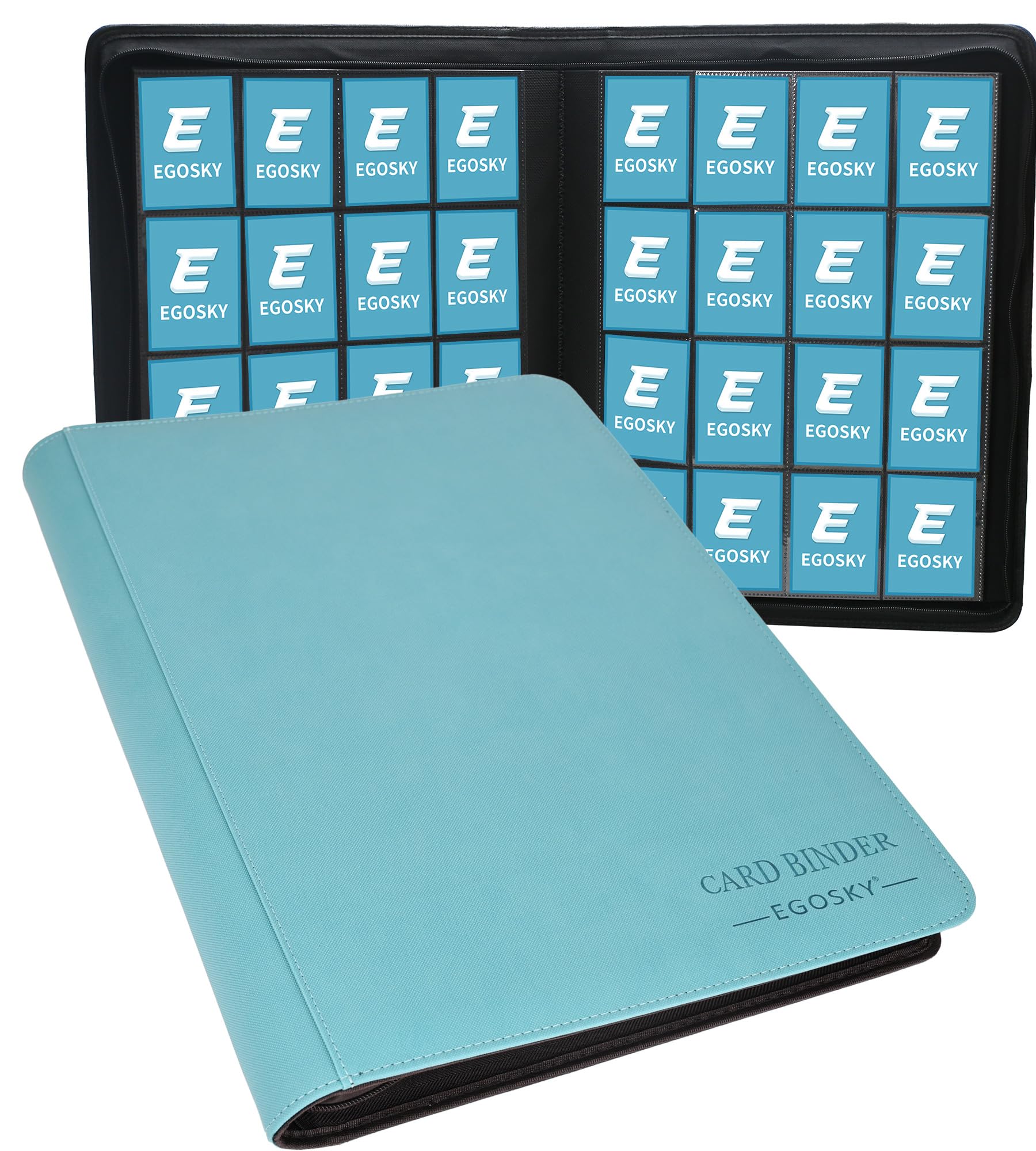 EGOSKY Card Binder 16 Pocket, 1024 Pockets Zipper Trading Card Album