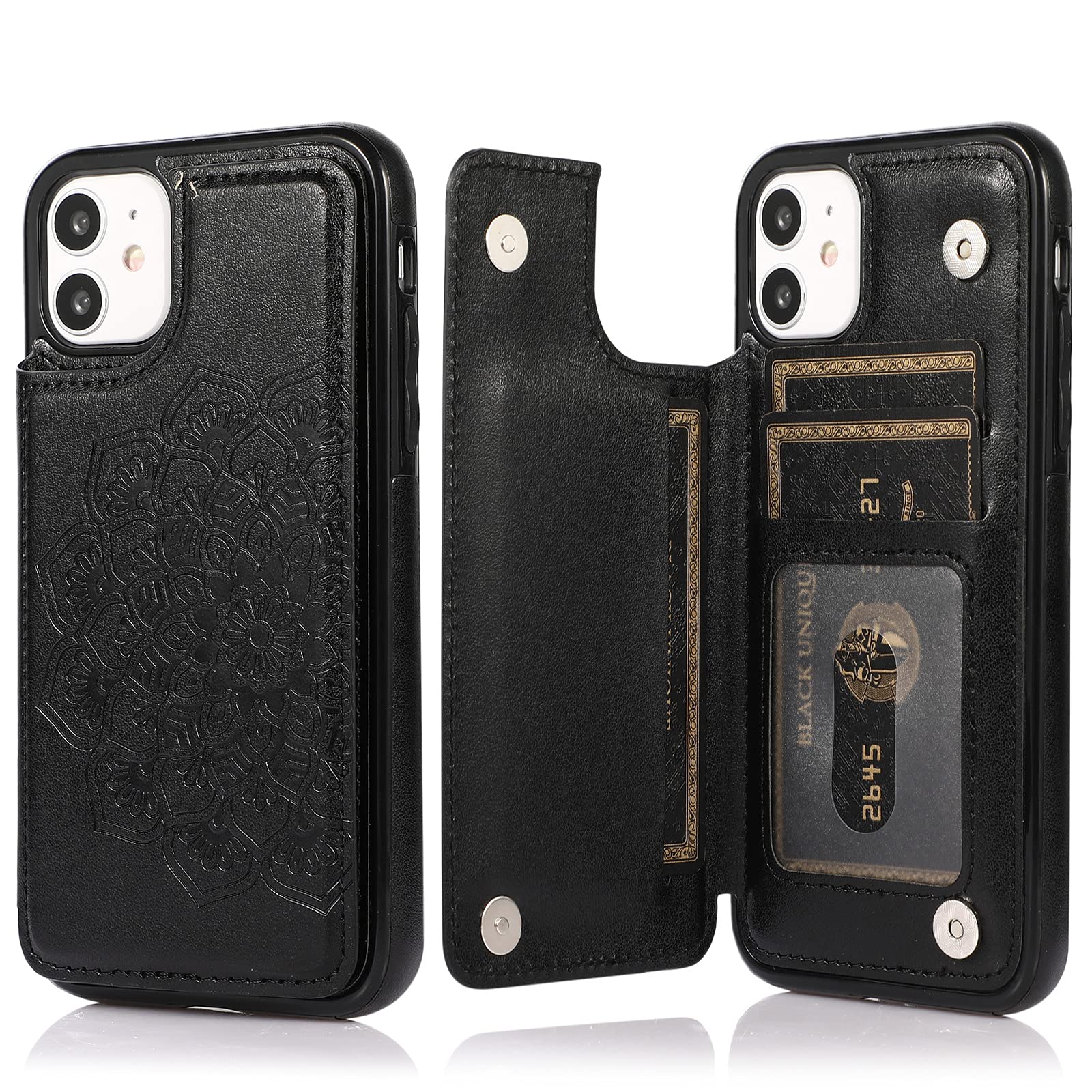 ACXLIFE 11 Case 11 Wallet Credit Holder Case,Protective Cover with Card Slot Holder and Slim Purse Leather Case for iPhone 11 6.1Inch(Black)