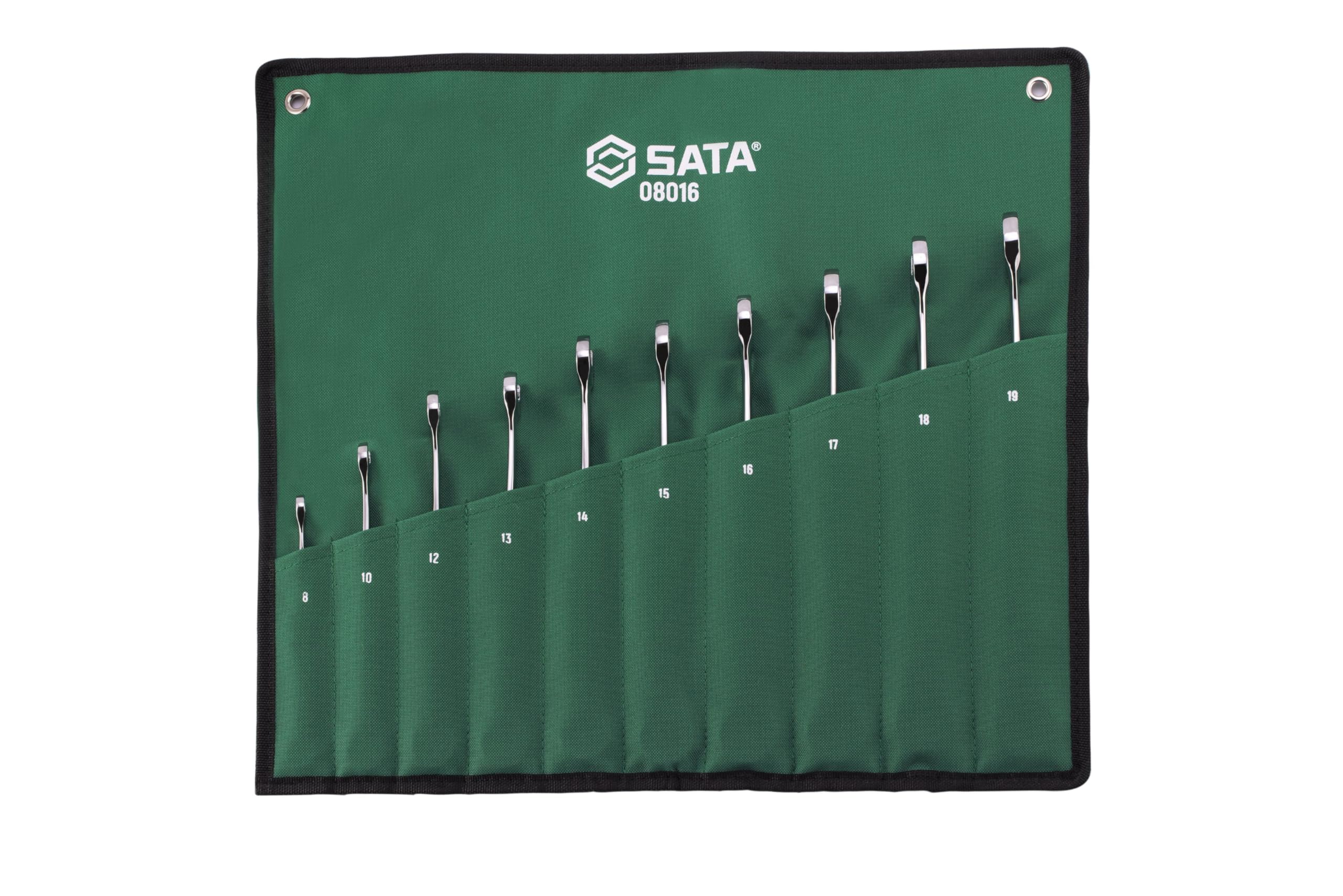 SATA ST08016 Juego de Llaves de Trinquete Métricas XL de 10 Piezas X-Beam