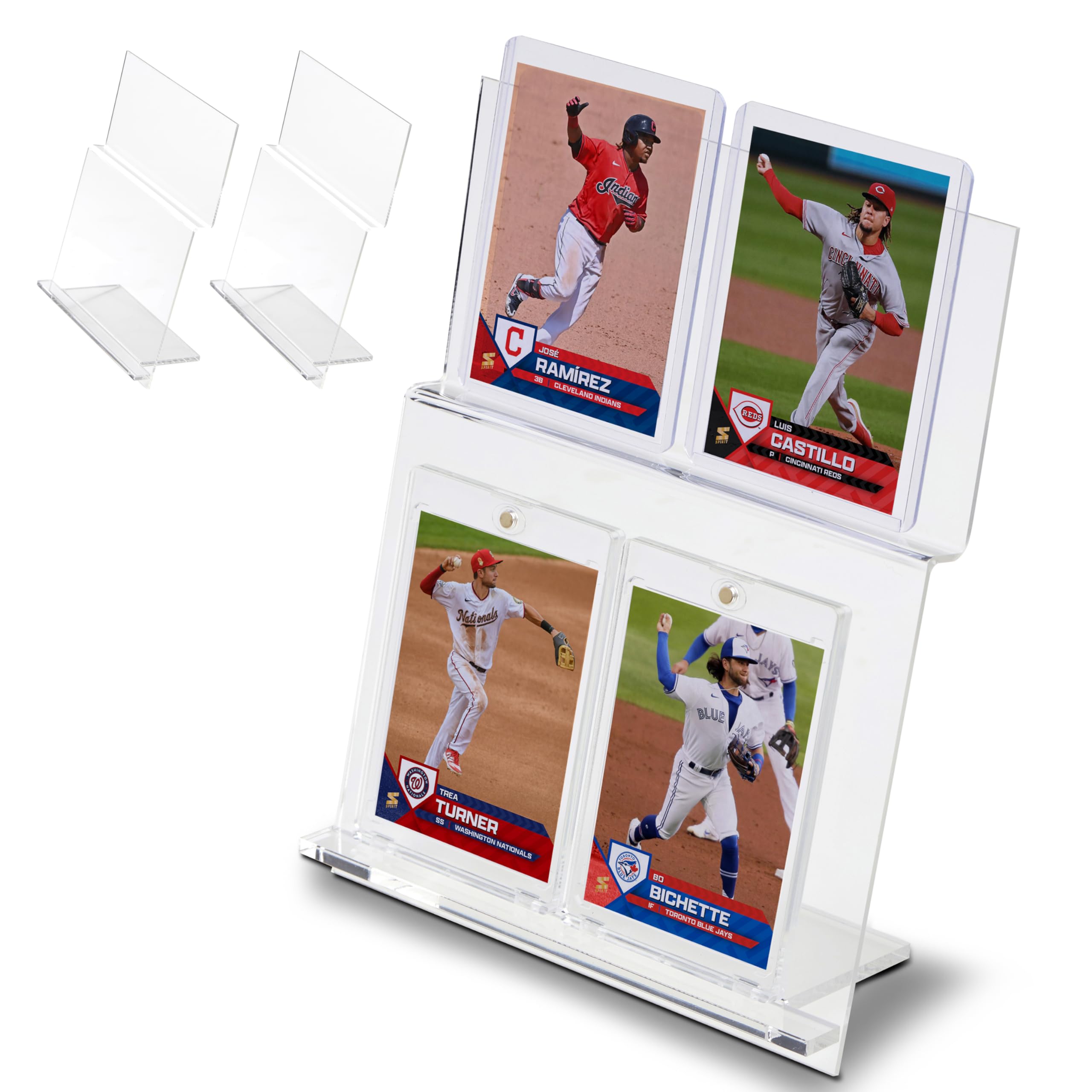 Tapeera 3-Pack Acrylic Tabletop Card Holder Display Holds 12 Cards   Trading Card Slab Display for Graded Cards Magnetic Cards & Toploader   Sports Card Display Case for Baseball Basketball Football - BigaMart
