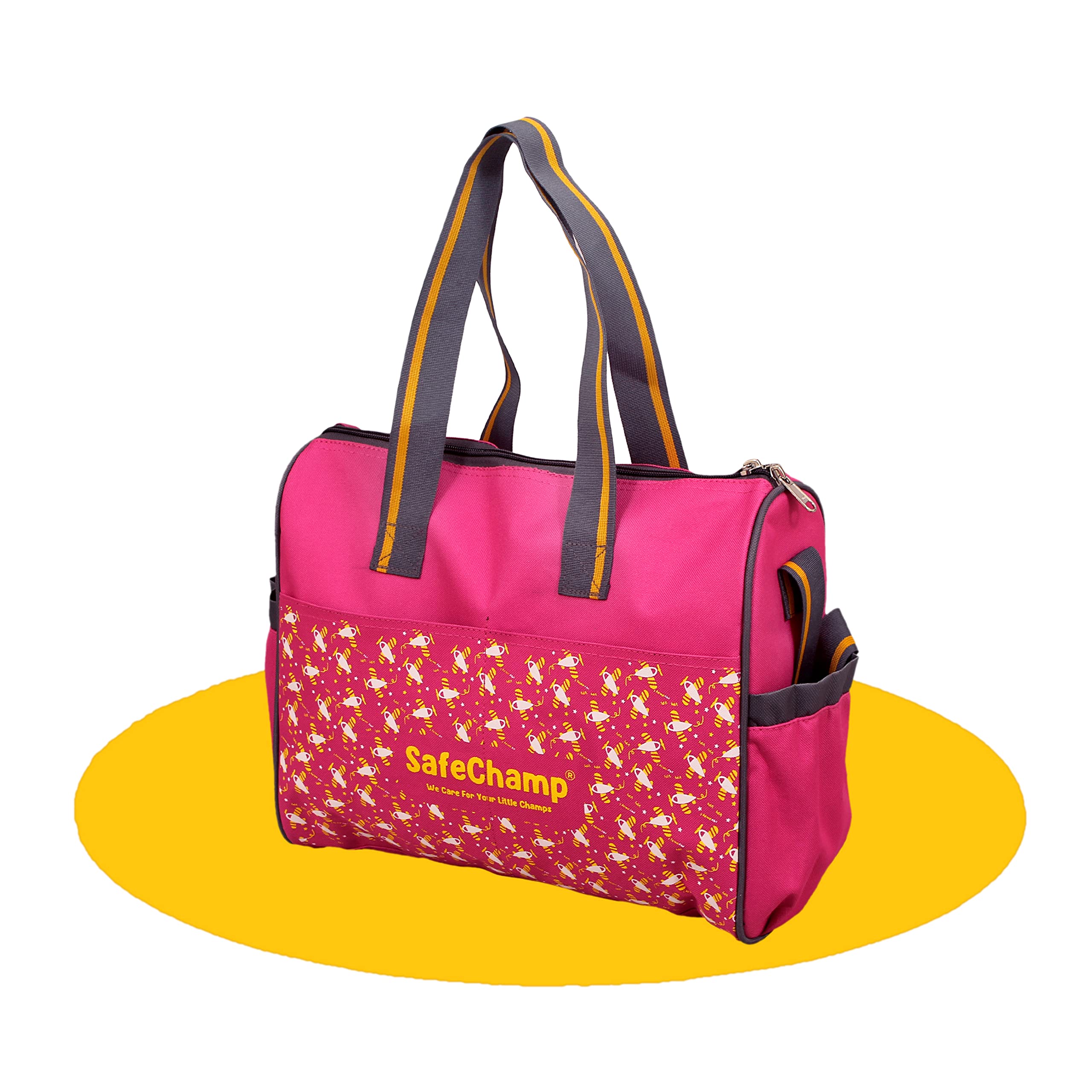 SafeChampChick Chick Multipurpose Diaper Bag Cum Mother Bag Diaper Bag (Pink)