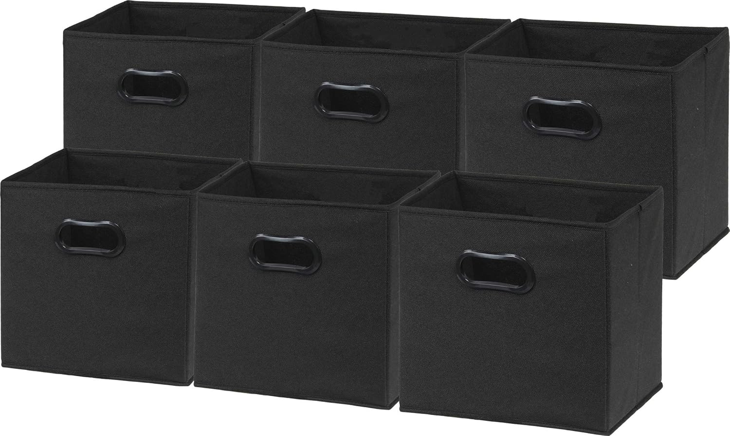 Simple Houseware Foldable Cube Storage Bin with Handle, 11-Inch Black – 6 Pack Simple Houseware Foldable Cube Storage Bin with Handle, 11-Inch Black – 6 Pack
