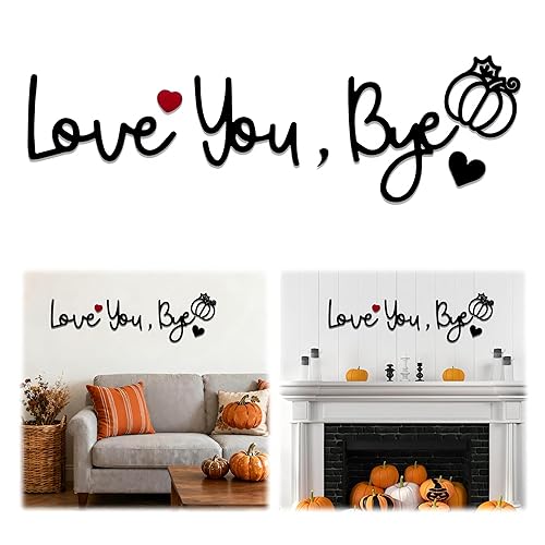 Love You Bye Wood Sign,Fall Decoration for Home&Halloween Decoration Fall
