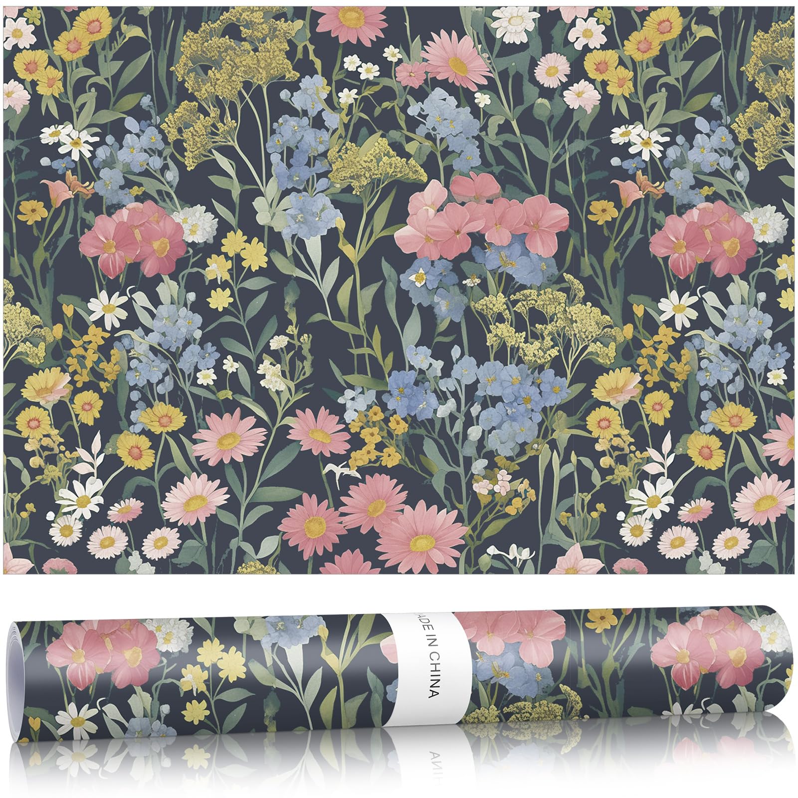 Gersoniel 10 Sheets Drawer Liners for Dresser Scented Drawer Liners Non Adhesive Scented Paper for Fragrant Home Shelf Closet(Lavender,Retro Flowers)