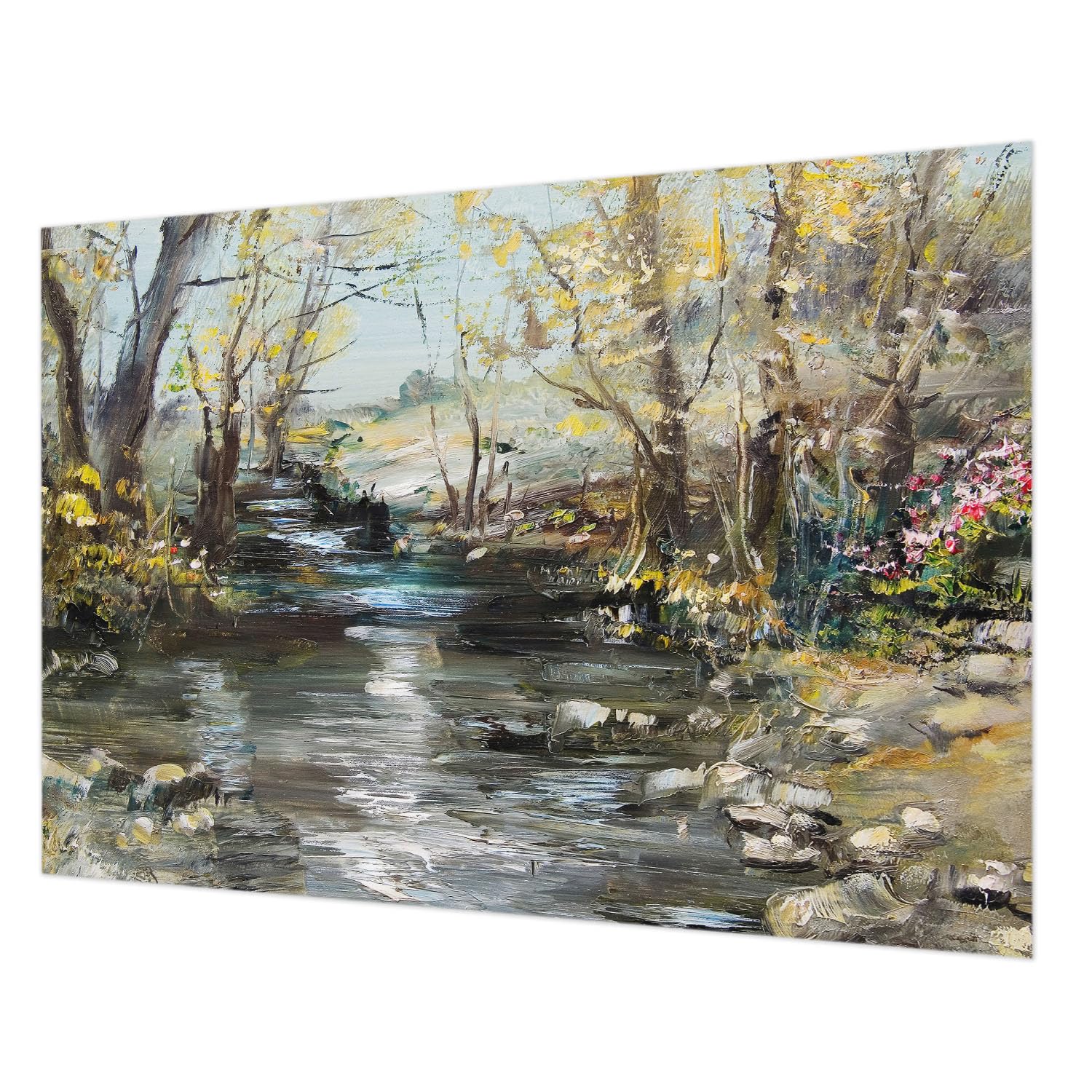 Papier peint ruisseau forestier 312x219 cm Tulup décoratif pour salon avec colle incluse