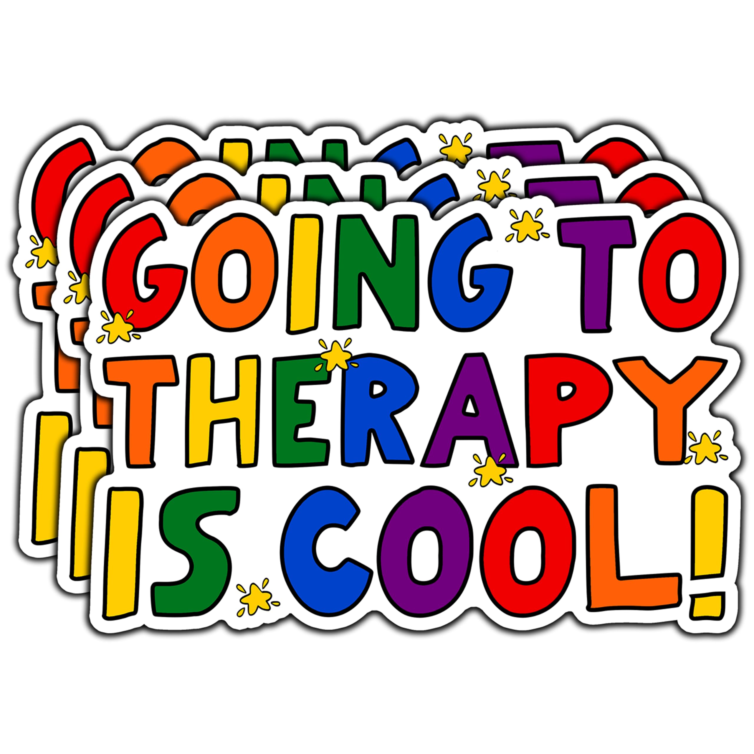 Photo 1 of (3Pcs) Going to Therapy is Cool Sticker Funny Motivational Mental Health Awareness Stickers Decorate Waterproof Vinyl Decal for Laptop Water Bottle Tumbler Phone Notebook Size 3x2 Inches