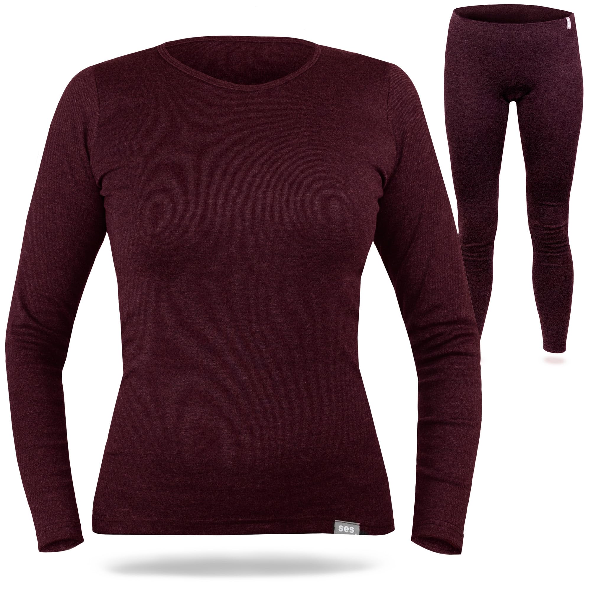 SES sous-vêtement Thermique Femme 38-52 Anthracite en 75% Coton & 25% Polyester/vêtement Thermique Femme Respirant & Durable/sous-vêtement Chaud Femme pour Chaleur et Confort