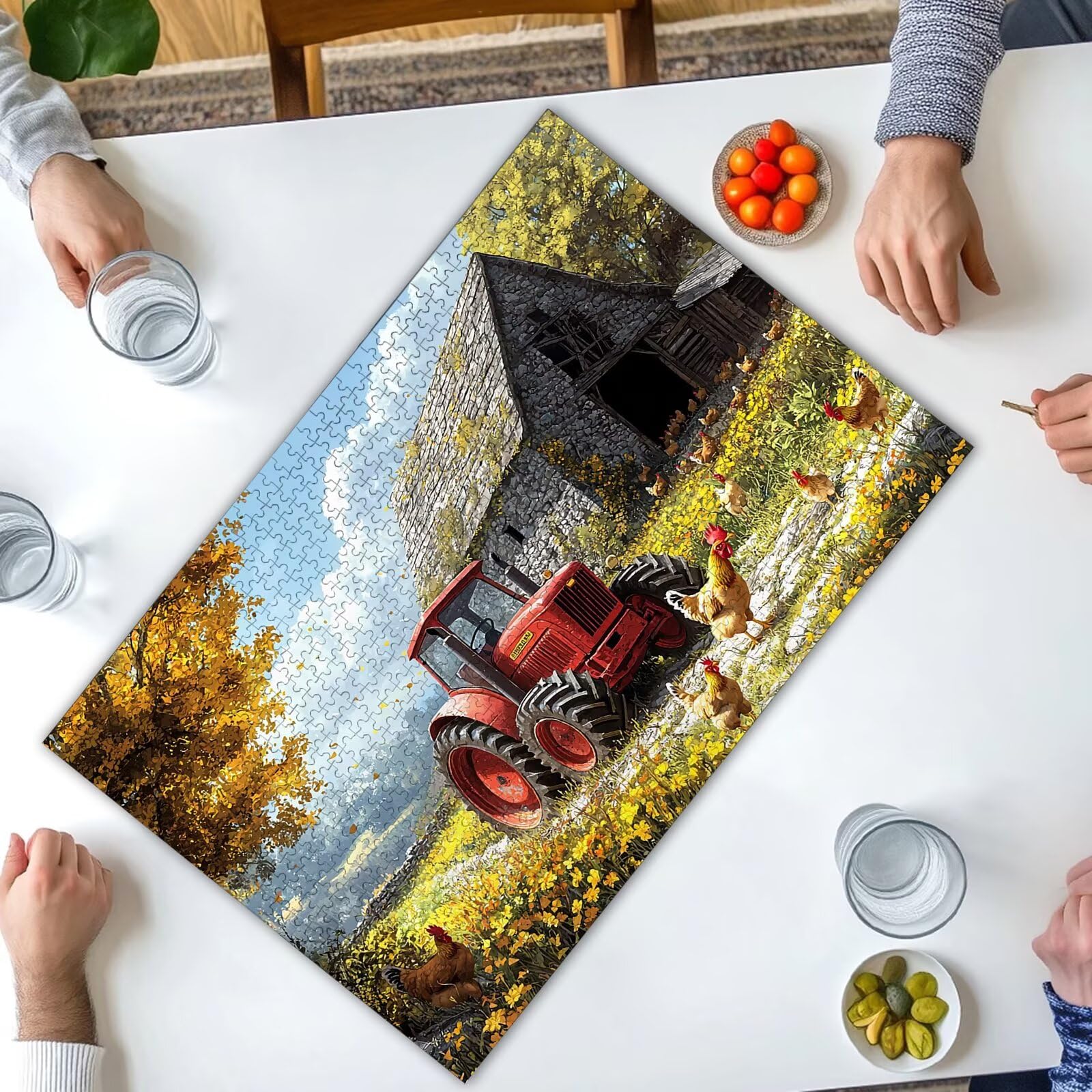 Puzzle 1500 Pezzi per Adulti, Puzzle Trattore1500 Pezzi Arte per Adulti e Ragazzi, Misura: 87x57 cm, Puzzles Azienda Agricola in Legno Impegnativi, Puzzles per Idea Regalo Donna, Decorazioni, -2076