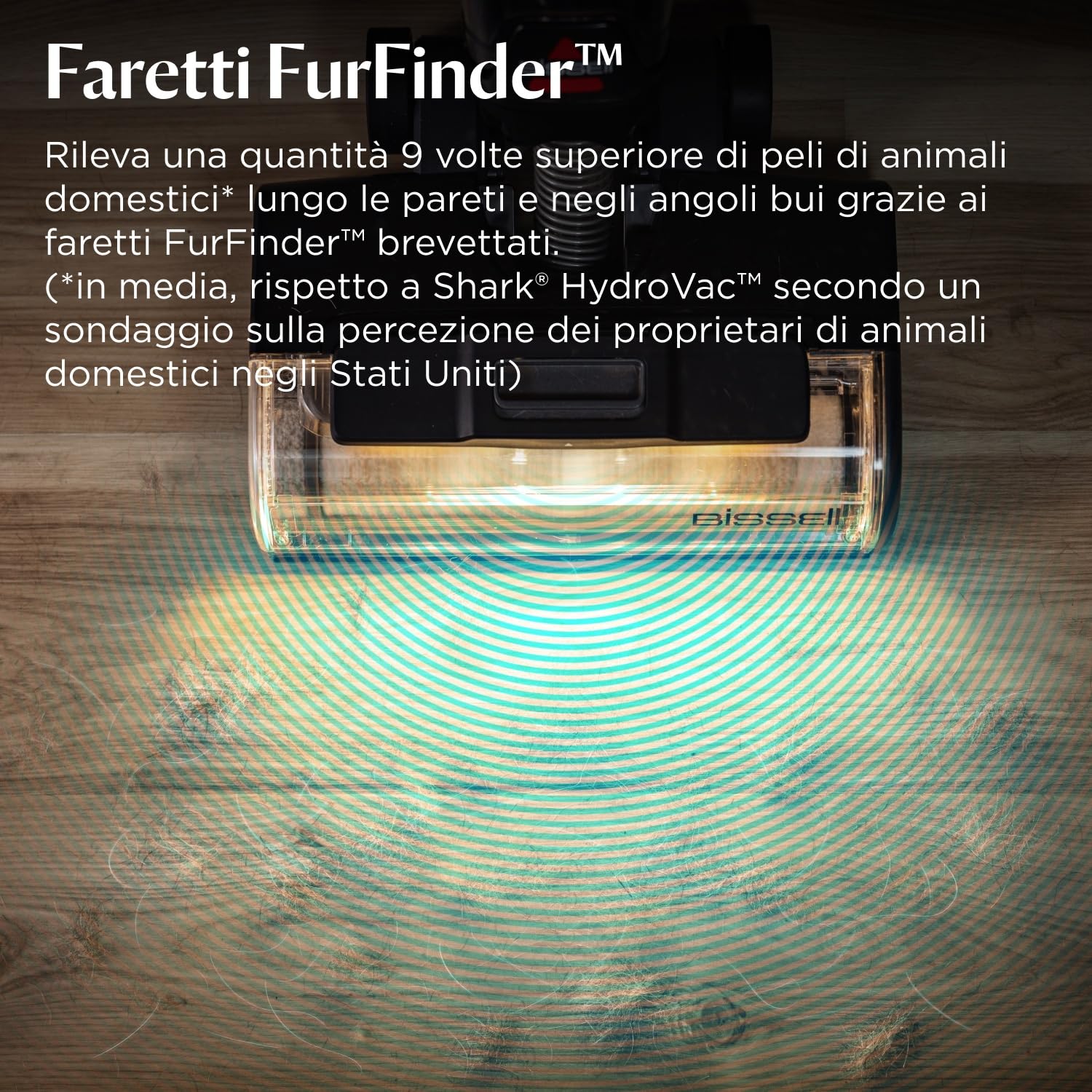 Bissell CrossWave HydroScrub, Aspirapolvere e lavapavimenti senza fili, potente pulitore multisuperficie per pavimenti, autonomia di 45 minuti, con pulizia dei bordi, faretti a LED, 4283N