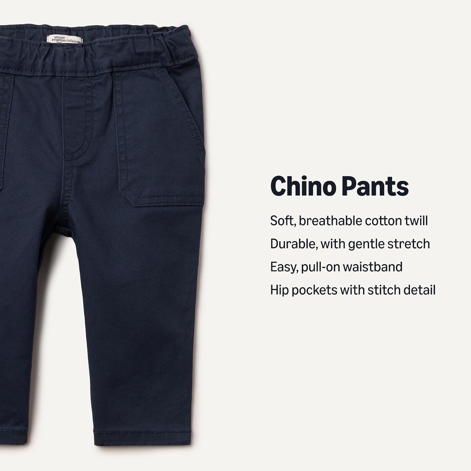 Amazon Essentials x Sofia Grainge Unisex Toddlers and Babies' Stretch Chino - Image 3