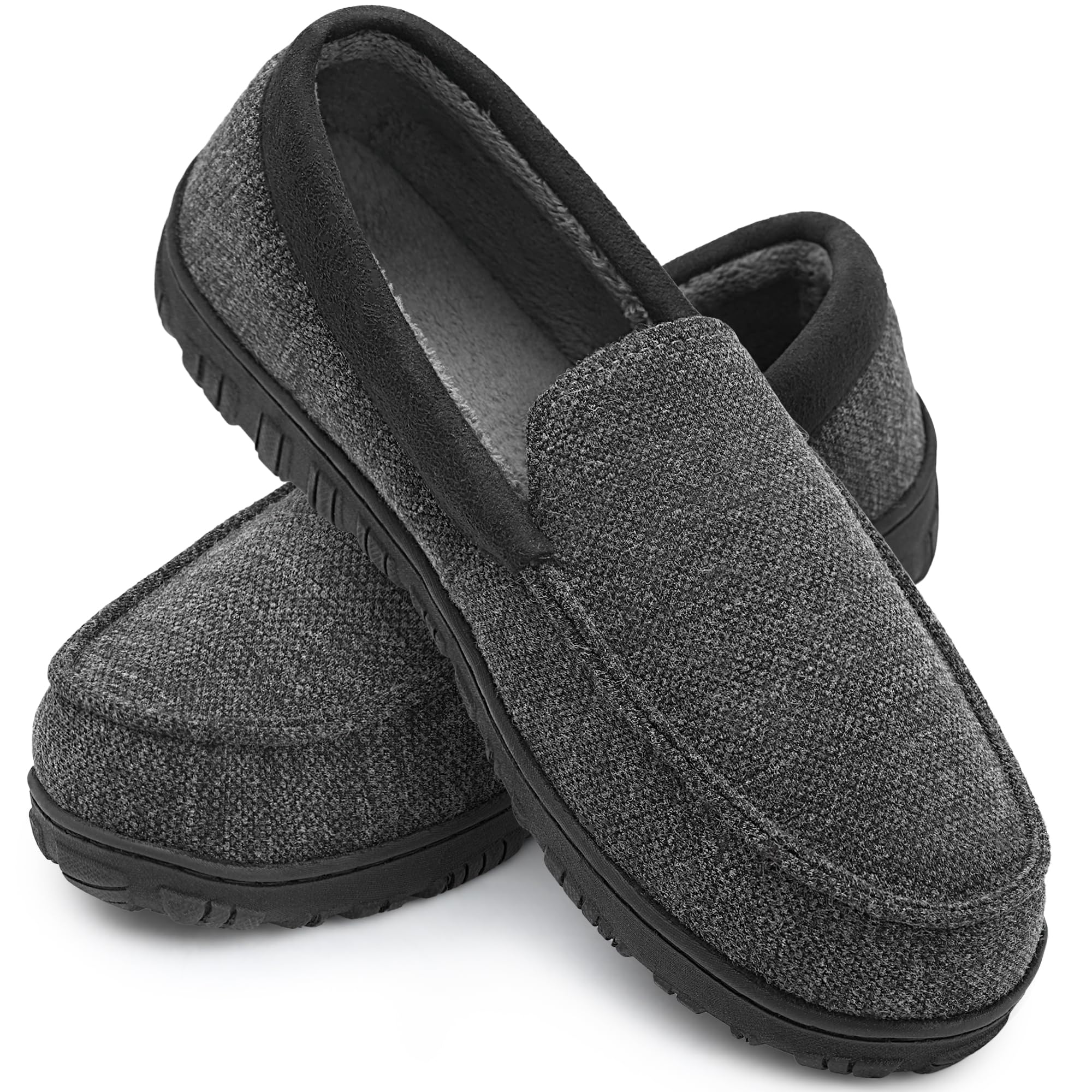 shoeslocker Mens Slippers Microsuede Moccasin Memory Foam House Shoes