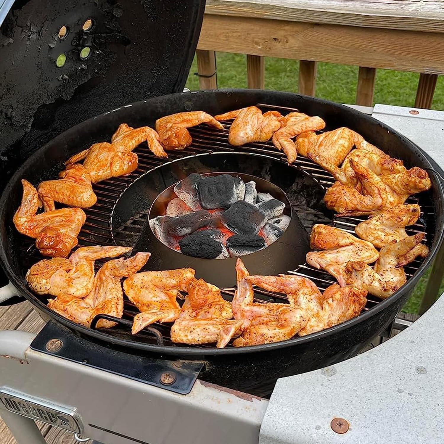 54,6cm Grillrost für Weber 57CM Holzkohlegrills,Weber Kohlegrills One-Touch | für Performer, Bar-B-Kettle, Master-Touch, Smokey Mountain Cooker,Abnehmbarer Rund Klappbarem Grillrost Ersatz für Weber 8835