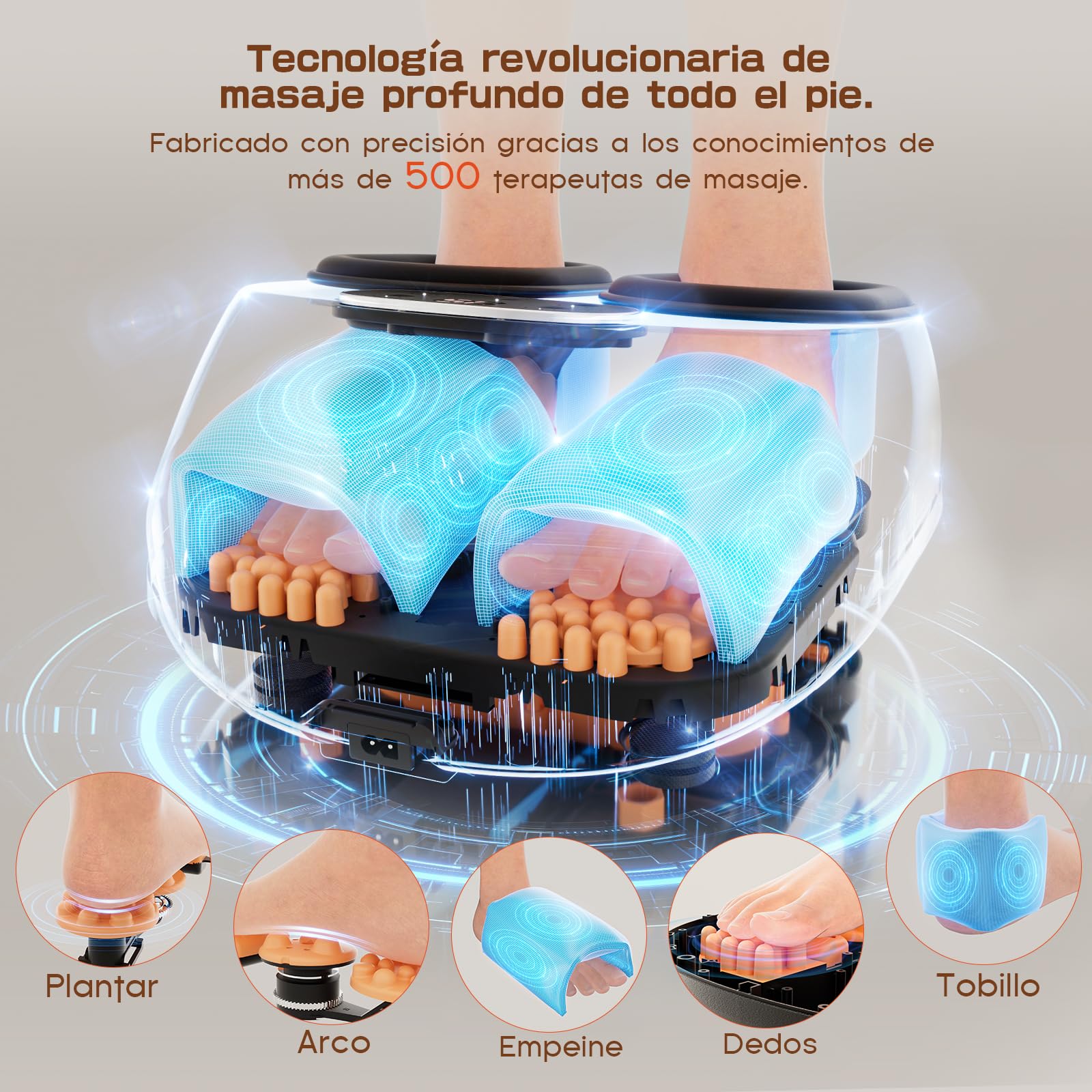 Masajeador de Pies Shiatsu con Calor y Compresión de Aire,Control Remoto | Múltiples Modos, hasta Talla EU 46, para Oficina y Hogar