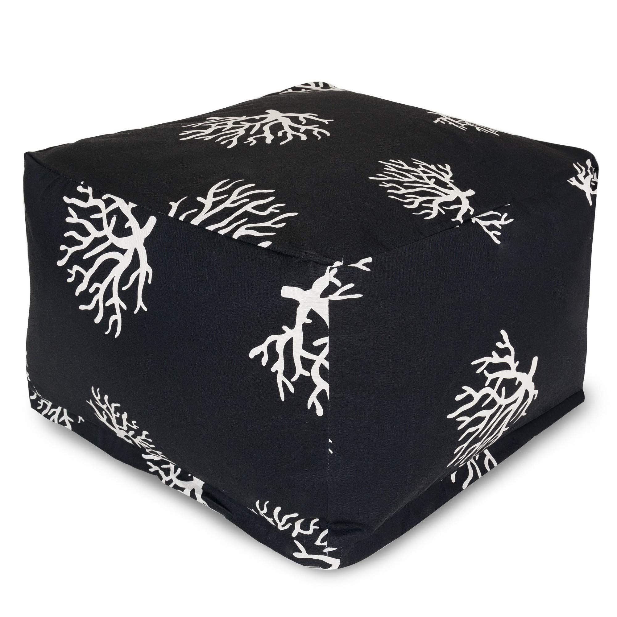 Majestic Home Goods Black Coral Ottoman, Large